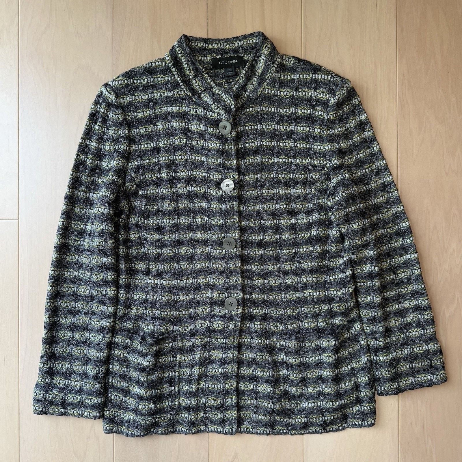 Salvatore Ferragamo St John Suit Jacket Women's 12 Multicolor Knit Cardigan Size XL / US 12-14 / IT 48-50 - 2 Thumbnail