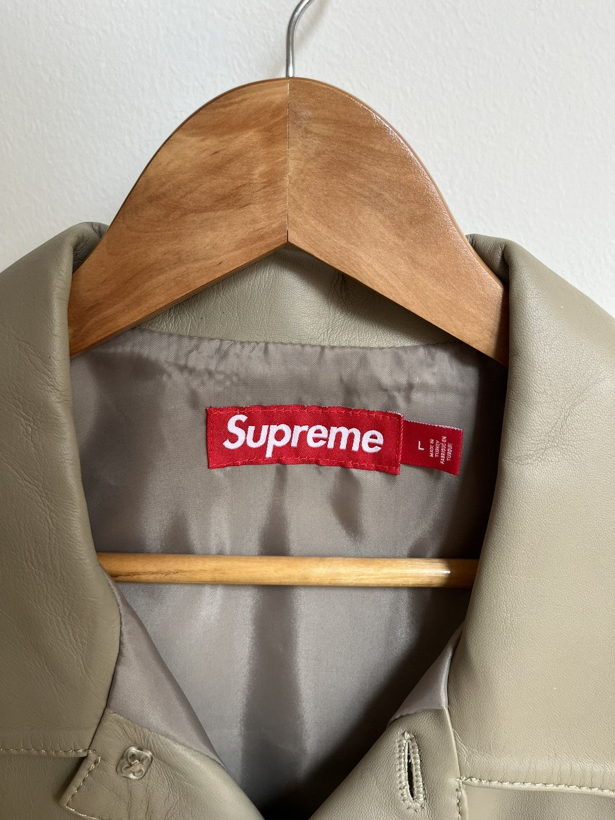 Supreme Supreme S/S Leather Work Shirt Size US L / EU 52-54 / 3 - 3 Thumbnail