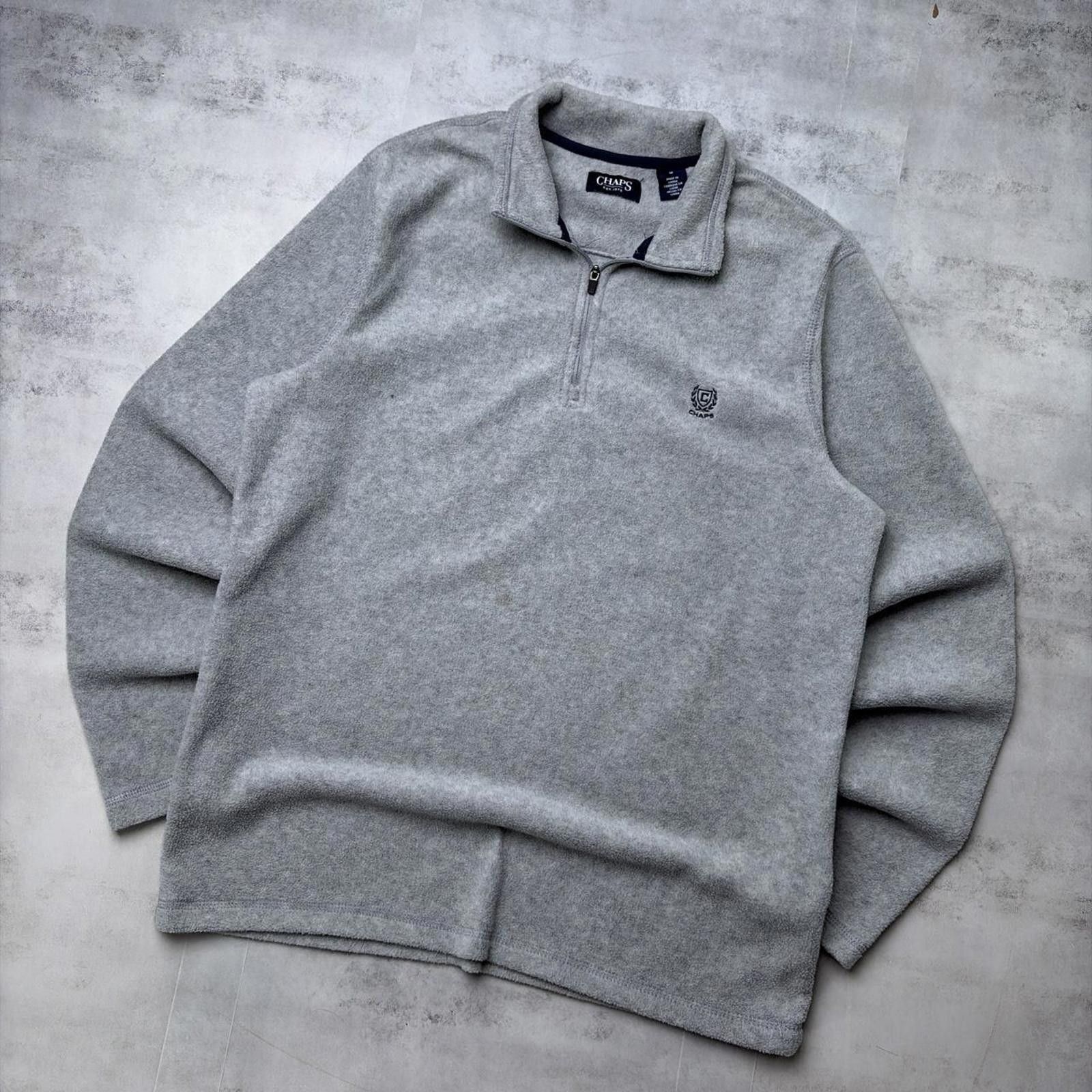 Chaps Y2K Grey Chaps Fleece Quarter Zip Sweater Size US M / EU 48-50 / 2 - 2 Thumbnail