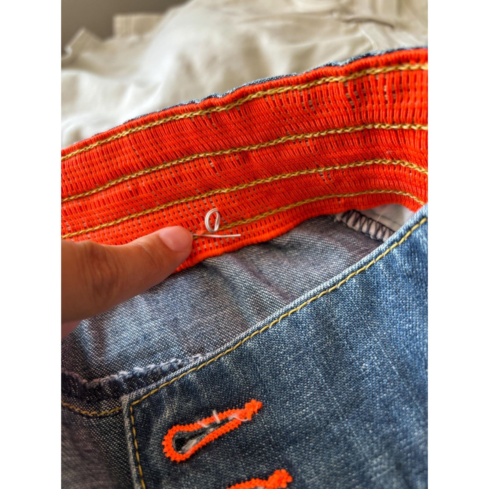 Levi's Levi's Red Skirt Y2K High Waist Orange Stitch Size S/M Size 27" / US 4 / IT 40 - 10 Thumbnail