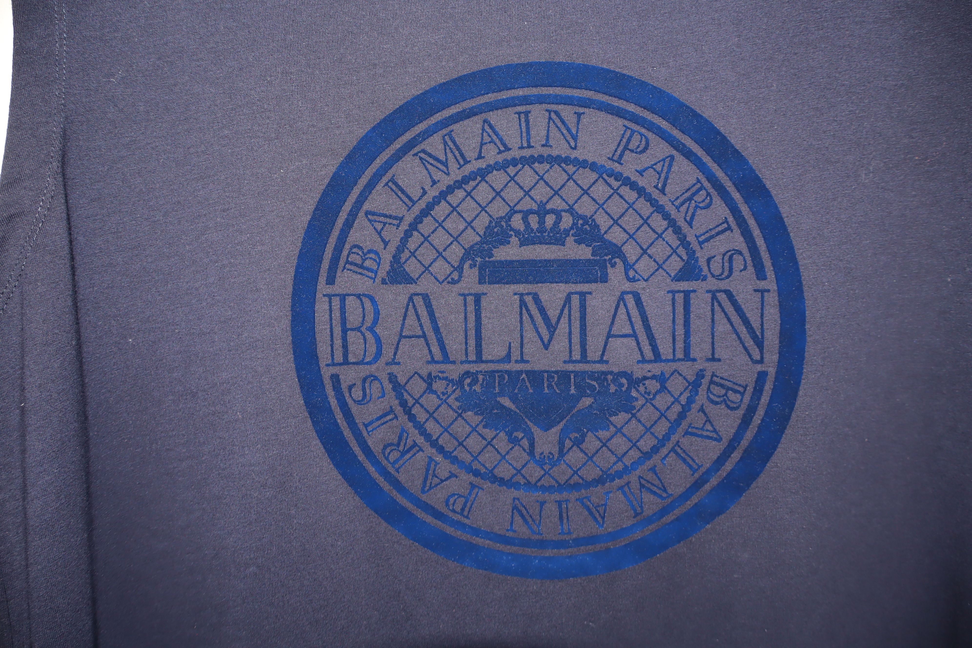 Balmain Balmain flock print logo tanktop Size US M / EU 48-50 / 2 - 4 Thumbnail