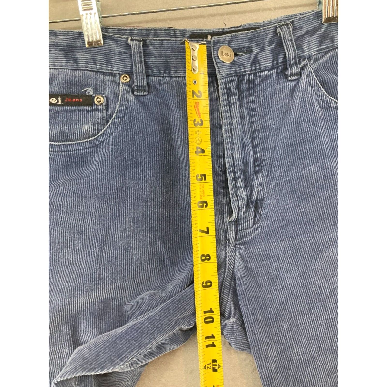 Vintage VINTAGE LEI Womens Pants 7 Blue Corduroy Flare 90s Retro Size 28" / US 6 / IT 42 - 4 Thumbnail