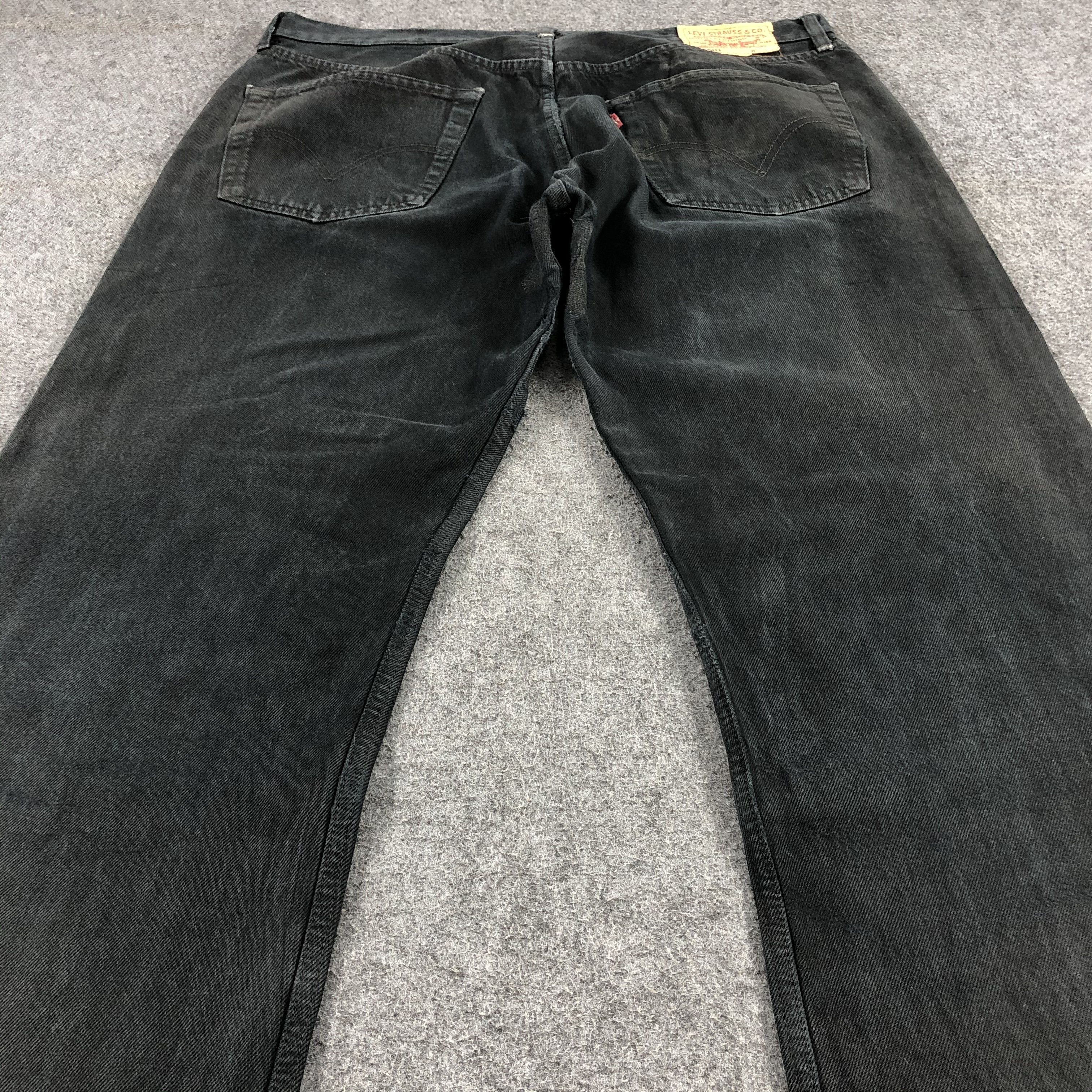 Levi's Vintage 90s Black Distress Levis 501 Jeans-JM1611 Size US 37 - 4 Thumbnail