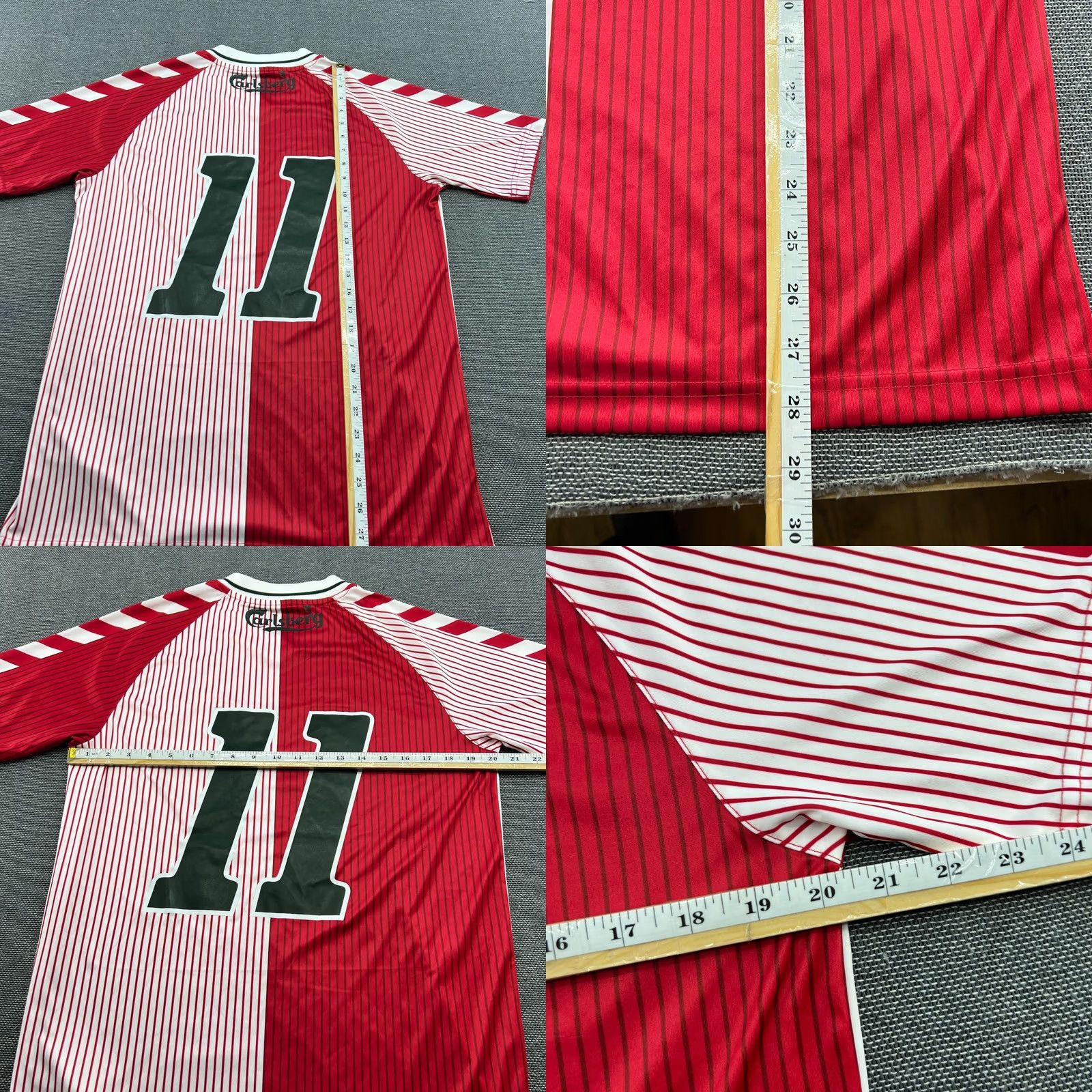 Hummel Hummel Denmark 1986 Home Laudrup #11 Mens Football Jersey M Multicolor Short Sleeve Pullover Round Neck Quick Dry Moisture Wicking Sports Shirt Size US M / EU 48-50 / 2 - 8 Thumbnail