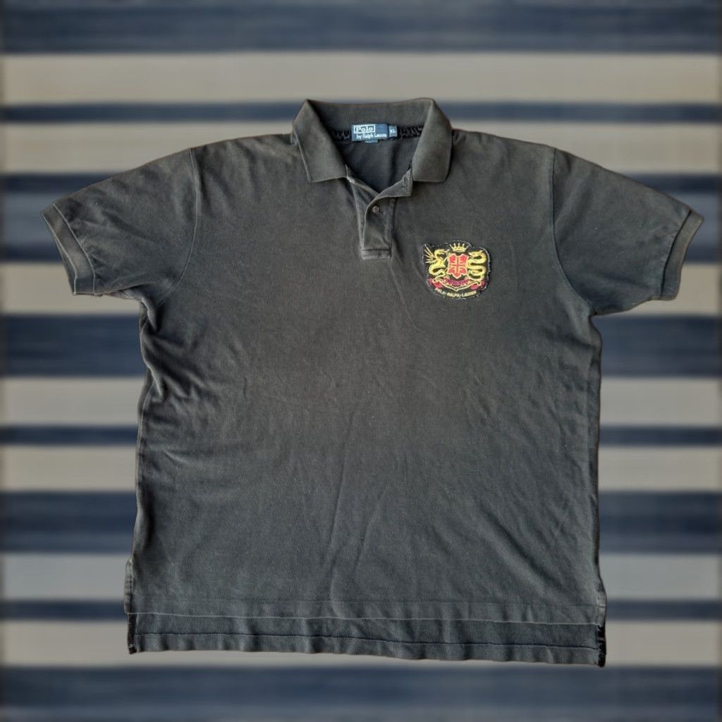 Polo Ralph Lauren VINTAGE Polo Ralph Lauren Dragon Crest Logo Polo Shirt Mens XL Black 90s Polo Shirt Polo Ralph Lauren Dragon Crest Logo 90s Mens XL Black Size US XL / EU 56 / 4 - 1 Thumbnail