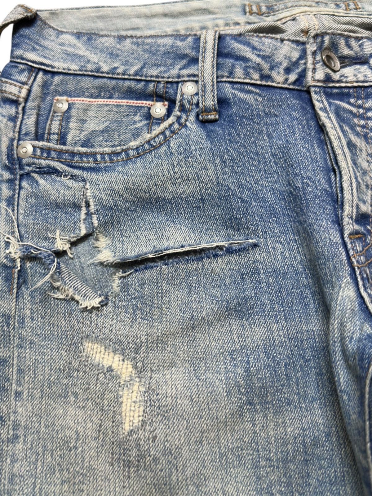 GOA Vintage GOA NIMES Selvedge Skinny Ripped Distressed Denim Size US 29 - 3 Thumbnail
