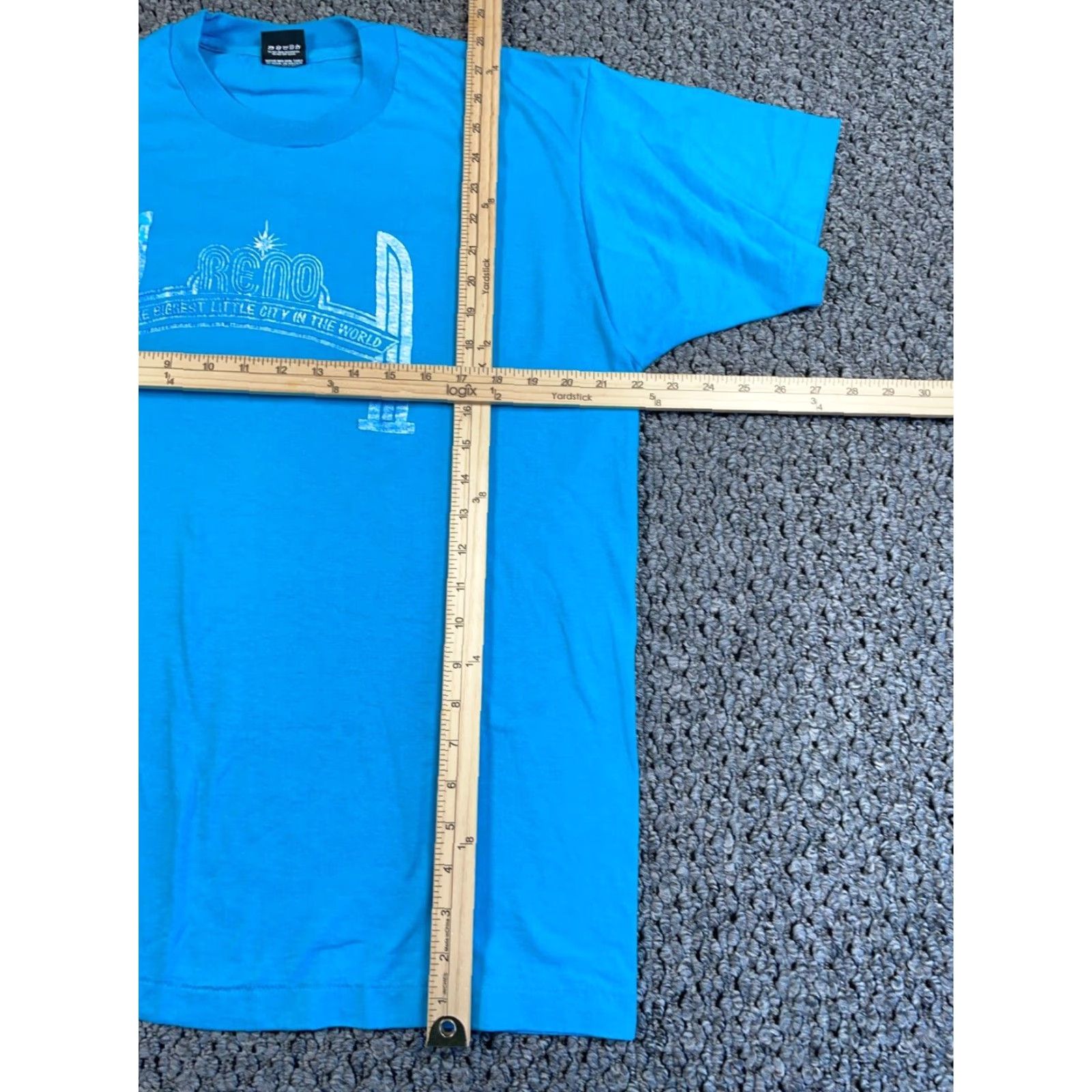 Vintage VTG Reno Nevada T-Shirt Adult XL Blue Screen Stars Single Stitch Crew Neck 90s City Retro Mens Clothing Size US L / EU 52-54 / 3 - 5 Thumbnail