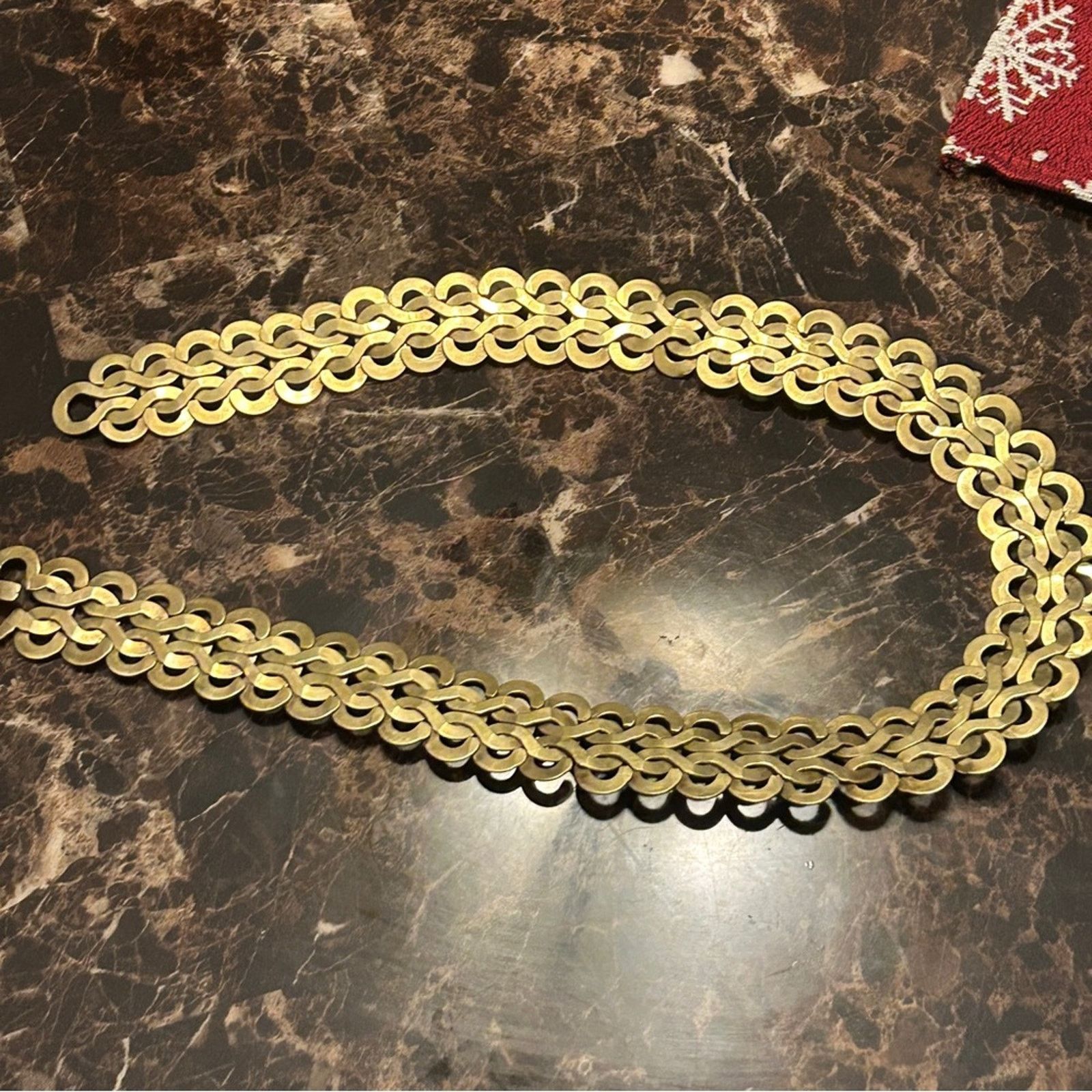 Guy Laroche 60s Guy Laroche MCM Hammered Metal Gold Link Brutalist Belt Size ONE SIZE - 5 Thumbnail