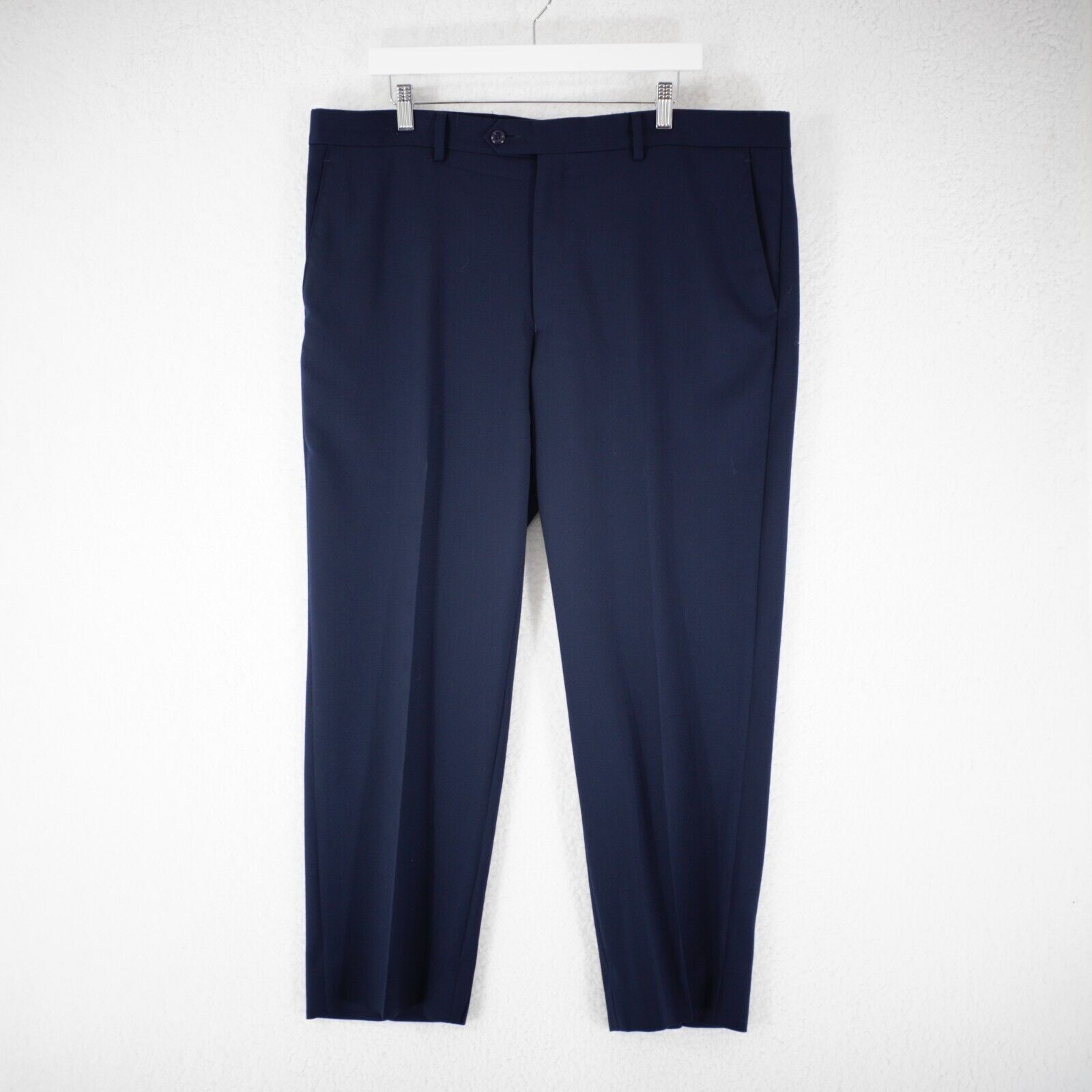Jos. A. Bank Jos A Bank Tailored Executive Blue Flat Front Wool Mid Rise Size 40R - 1 Thumbnail