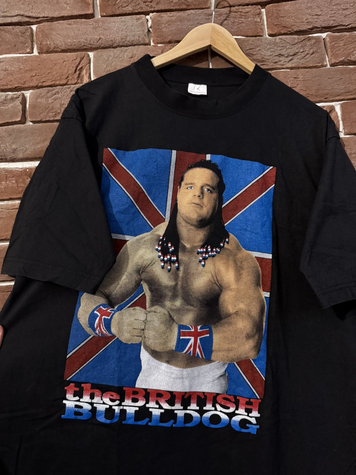 Vintage Vintage 90s WWF British Bulldog Wrestling Grail WWE Black L Size US L / EU 52-54 / 3 - 2 Thumbnail