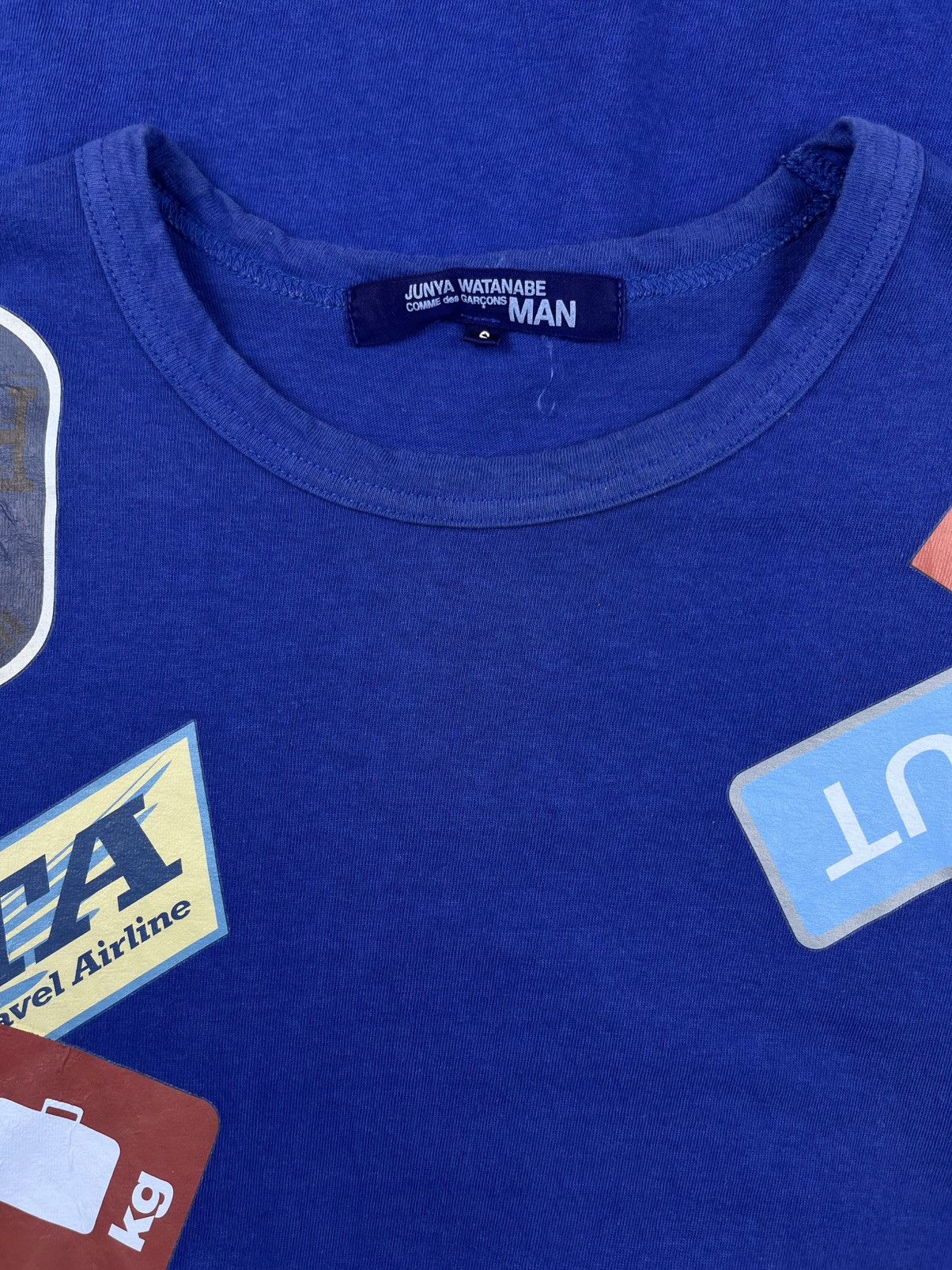 Junya Watanabe SS09 Junya Watanabe Luggage Sticker Print Tshirt Blue Size US S / EU 44-46 / 1 - 3 Thumbnail