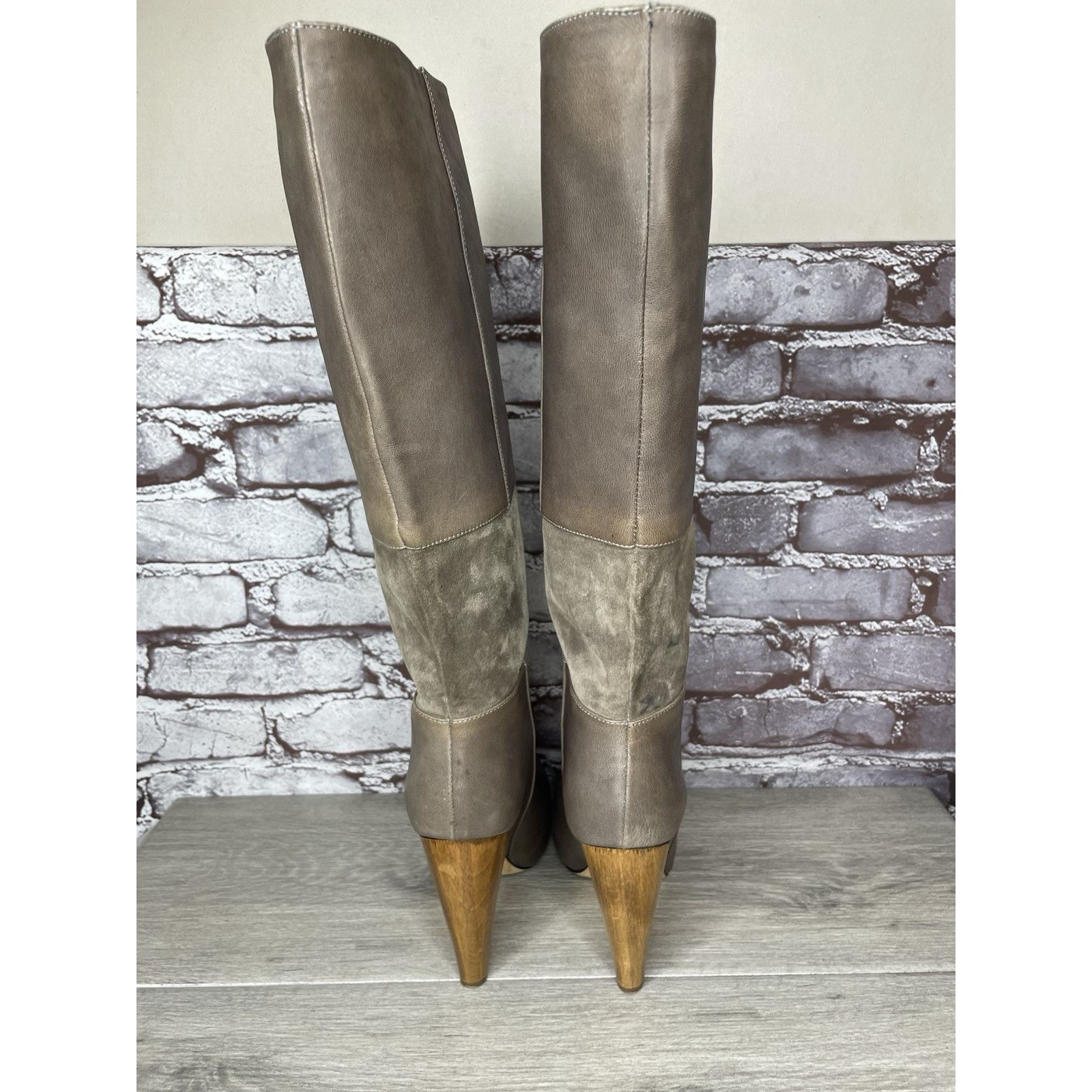 Loeffler Randall Loeffler Randall Grey Leather Suede Tall Riding Heel Boots W Size US 9.5 / IT 39.5 - 6 Thumbnail