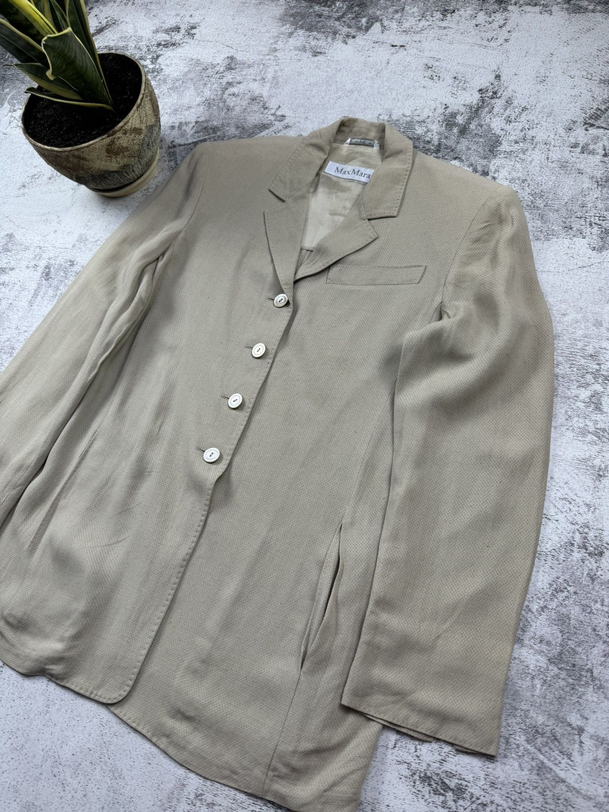 Max Mara Vintage 90S Viscose Max Mara Made In Italy Trench Jacket Size M / US 6-8 / IT 42-44 - 3 Thumbnail