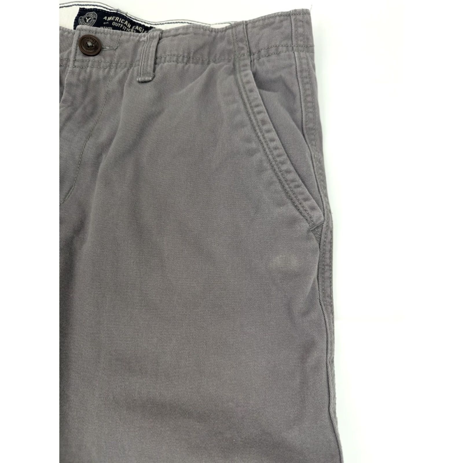American Eagle Outfitters American Eagle Outfitters Relaxed Straight Chino Pants Men 32 Gray Cotton Blend Size US 32 / EU 48 - 4 Thumbnail