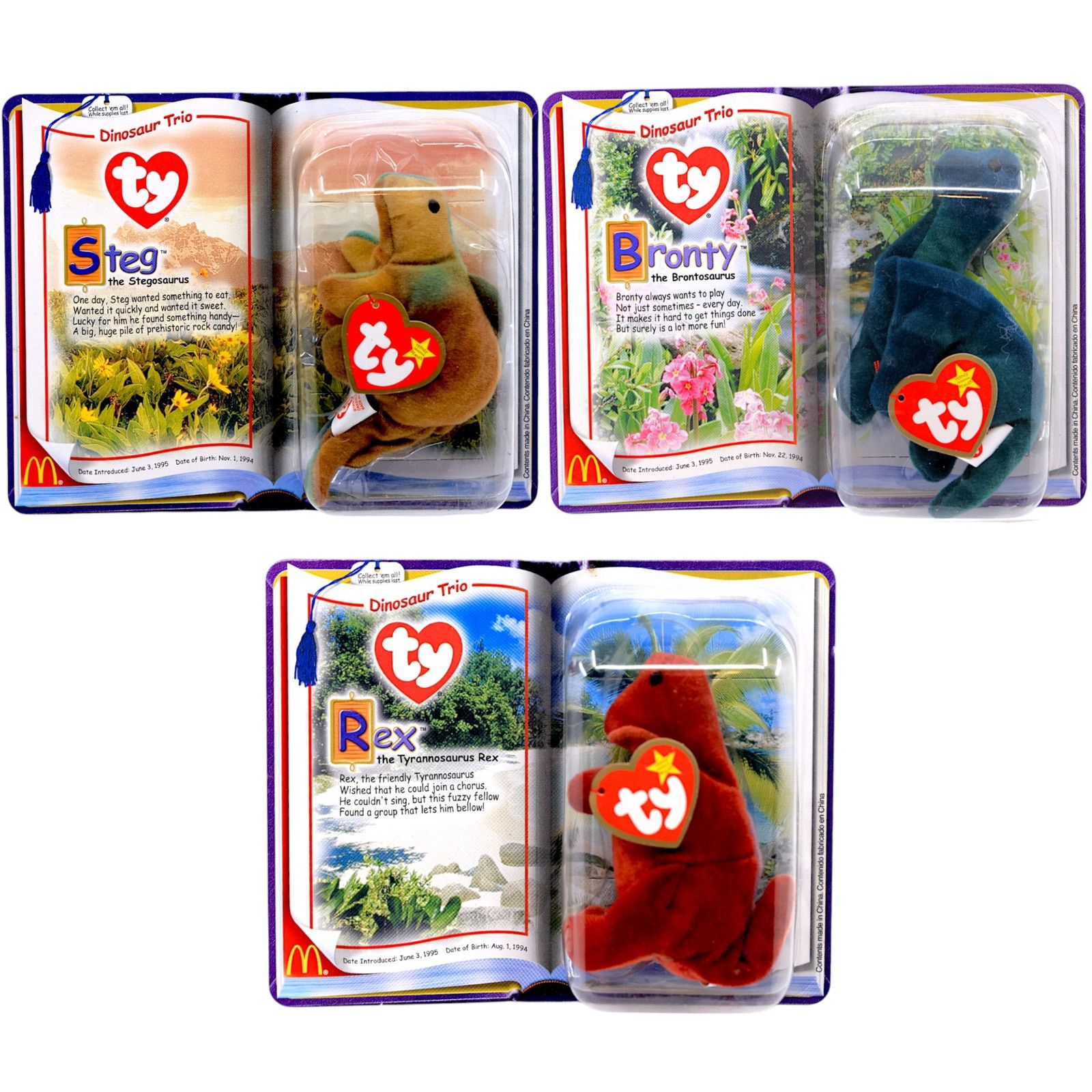 Other Teenie Beanie Babies 2000 - Dinosaur Trio [Set of 3] Size ONE SIZE - 1 Thumbnail