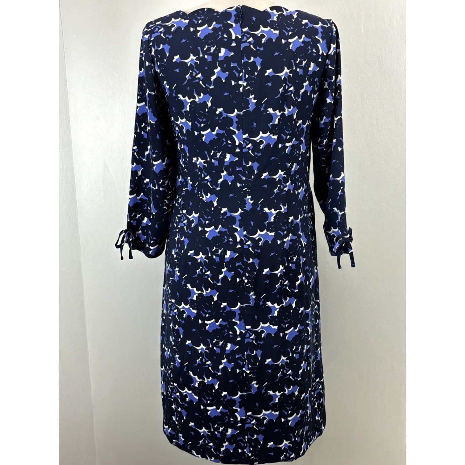Talbots Talbots Shift Dress Shirt Women 2 Multicolor 3/4 Sleeve Scalloped Neckline Classic Career Seasonal Size XS / US 0-2 / IT 36-38 - 3 Thumbnail