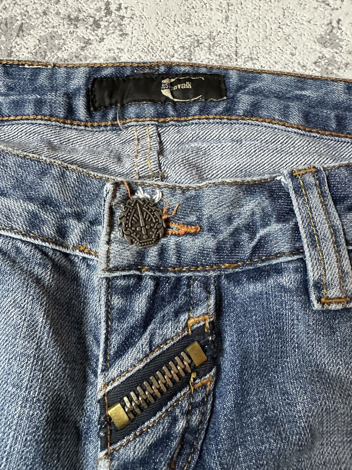 Just Cavalli Denim Just Cavalli Distressed Zipper Pocket Jeans Size US 30 / EU 46 - 9 Thumbnail