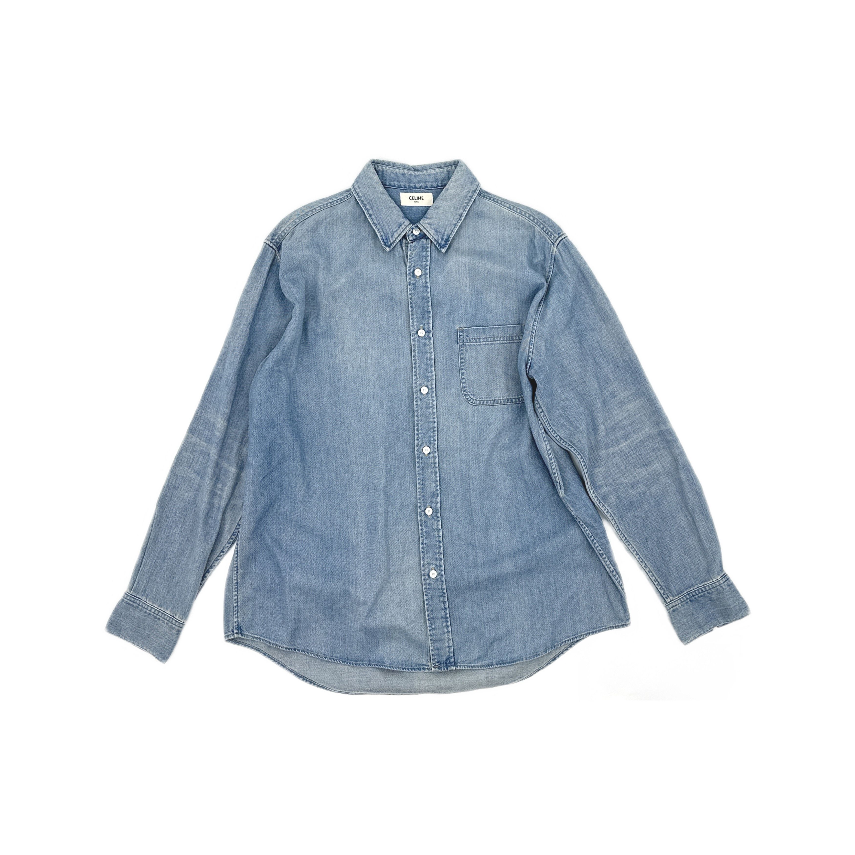 Celine Celine Denim Button Up Shirt Size L Size US L / EU 52-54 / 3 - 1 Thumbnail