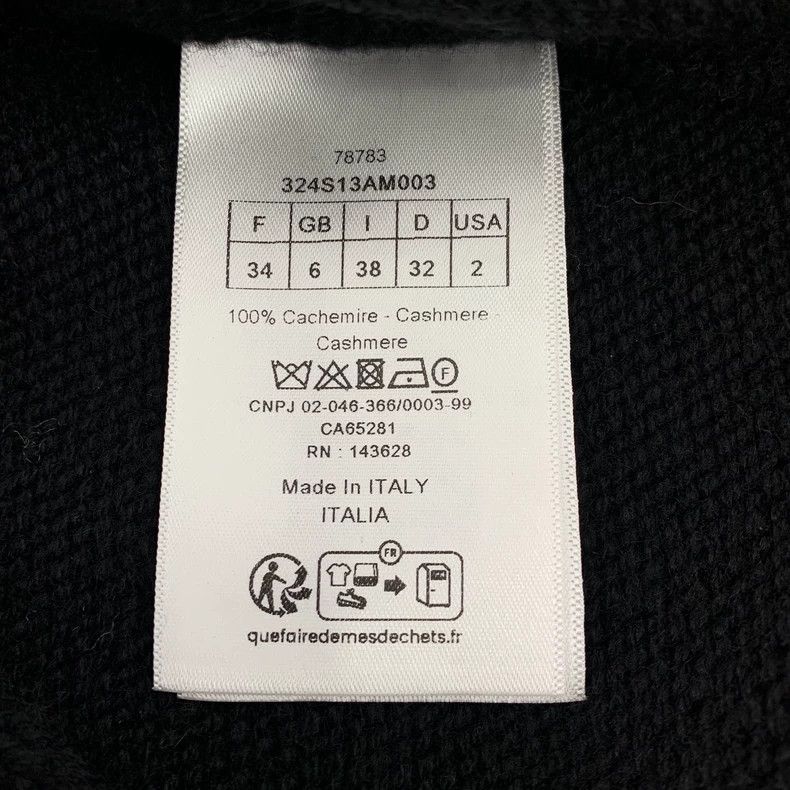 Dior Dior Size 34 23 black logo letter jacquard cashmere ruffle Size US XXS / EU 40 - 7 Thumbnail