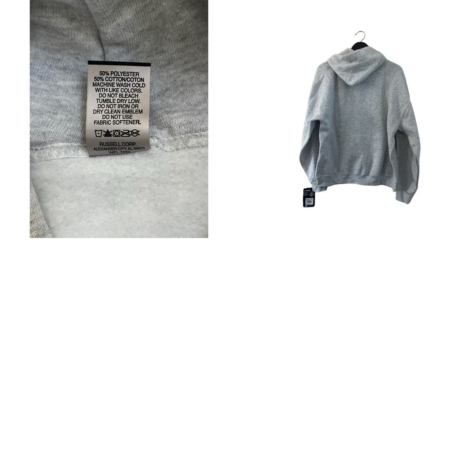 Russell Athletic VINTAGE Russell Athletic Hoodie Mens XL Deadstock NWT 2010s Birch Grey Pullover Gray Sweatshirt Long Sleeves Hoodie Authentic Womens/Mens Size US XL / EU 56 / 4 - 8 Thumbnail