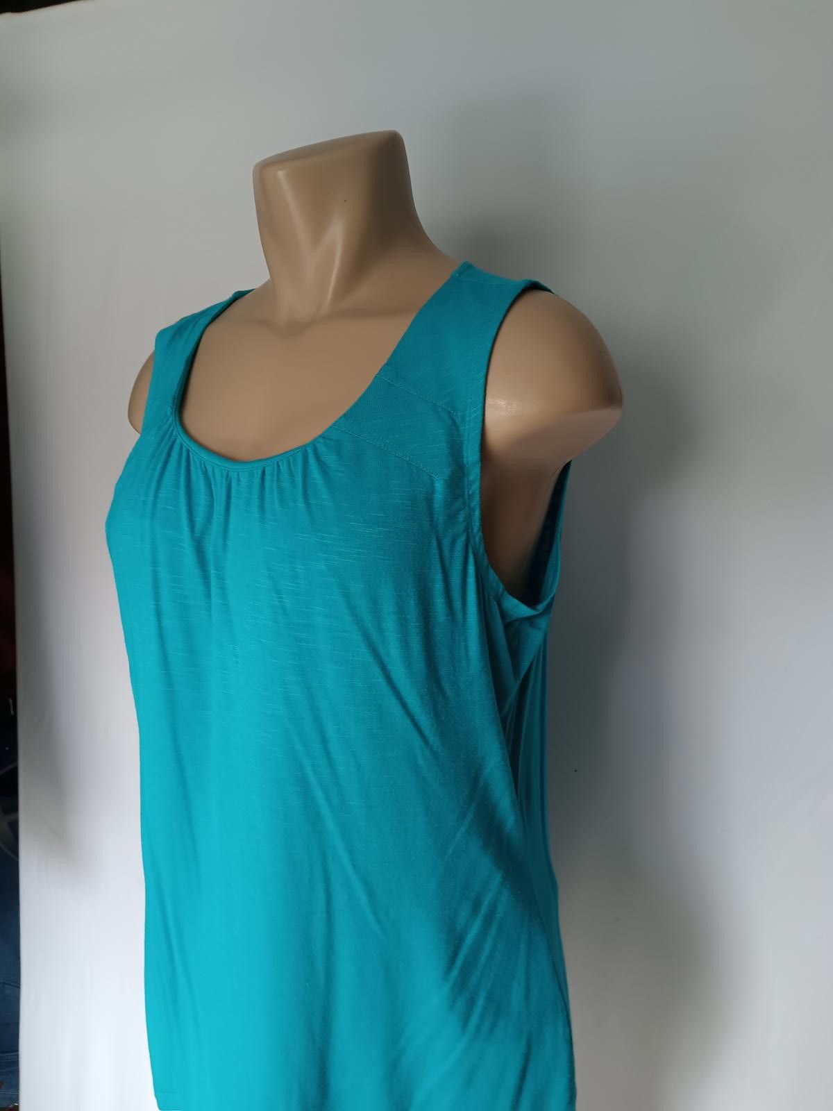 Designer Stylish Turquoise Button-Up Shirt with Tank Top Set - Chicos Size ONE SIZE - 5 Thumbnail