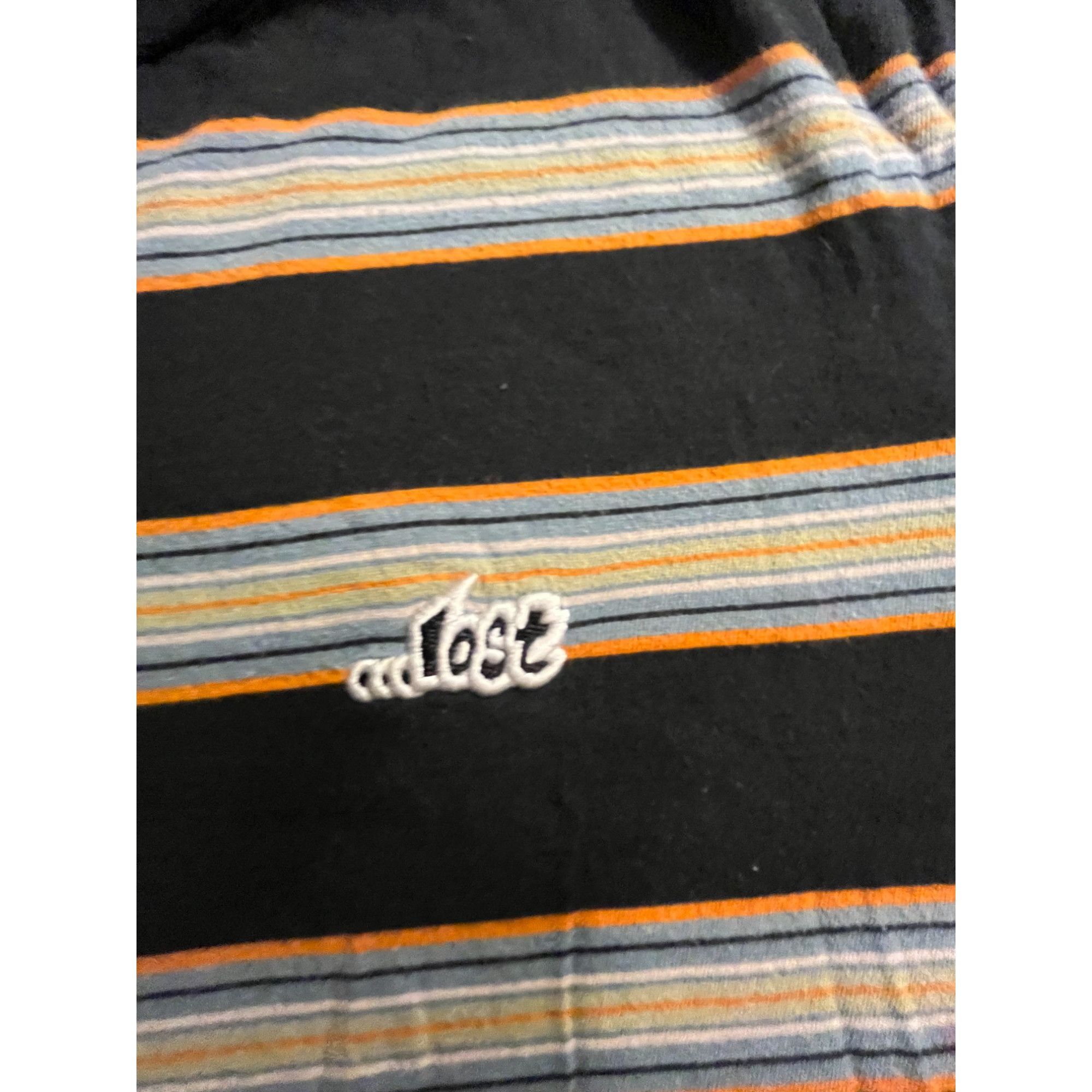 Lost Enterprises VINTAGE Lost Men T-Shirt Small Black Striped Logo Embroidere Size US M / EU 48-50 / 2 - 1 Thumbnail