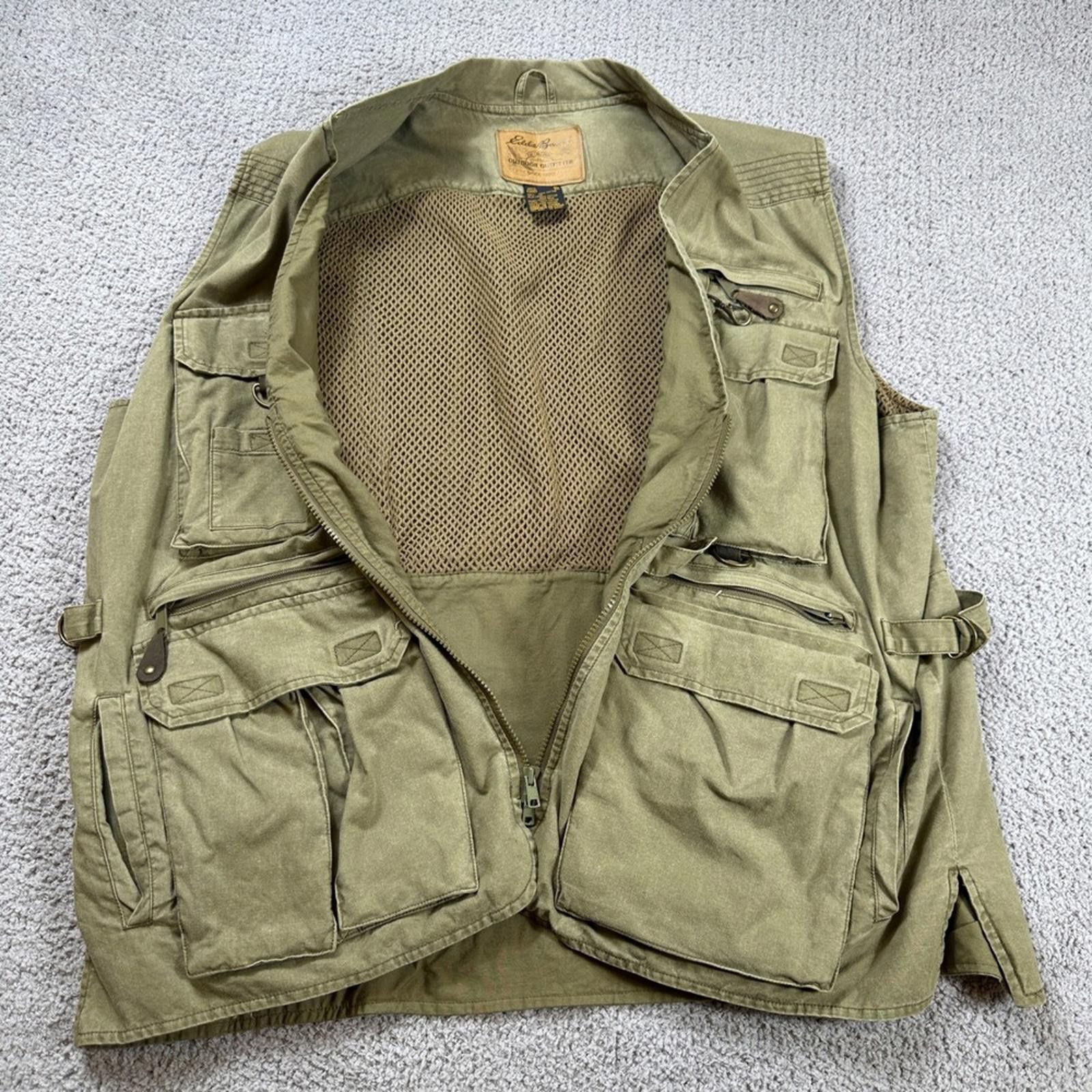 Eddie Bauer Eddie Bauer Utility Vest Mens XL Fishing Hunting Khaki Tan Size US XL / EU 56 / 4 - 6 Thumbnail