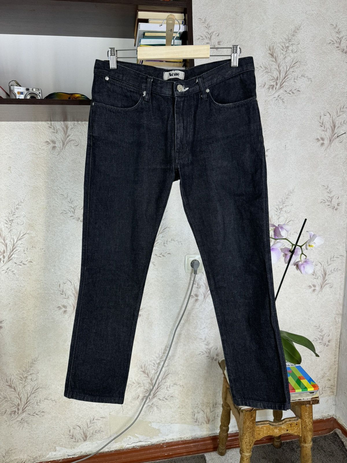 Acne Studios × Designer Acne Studious Denim Jeans Max B Mens Black Luxury Designer Size US 27 - 4 Thumbnail
