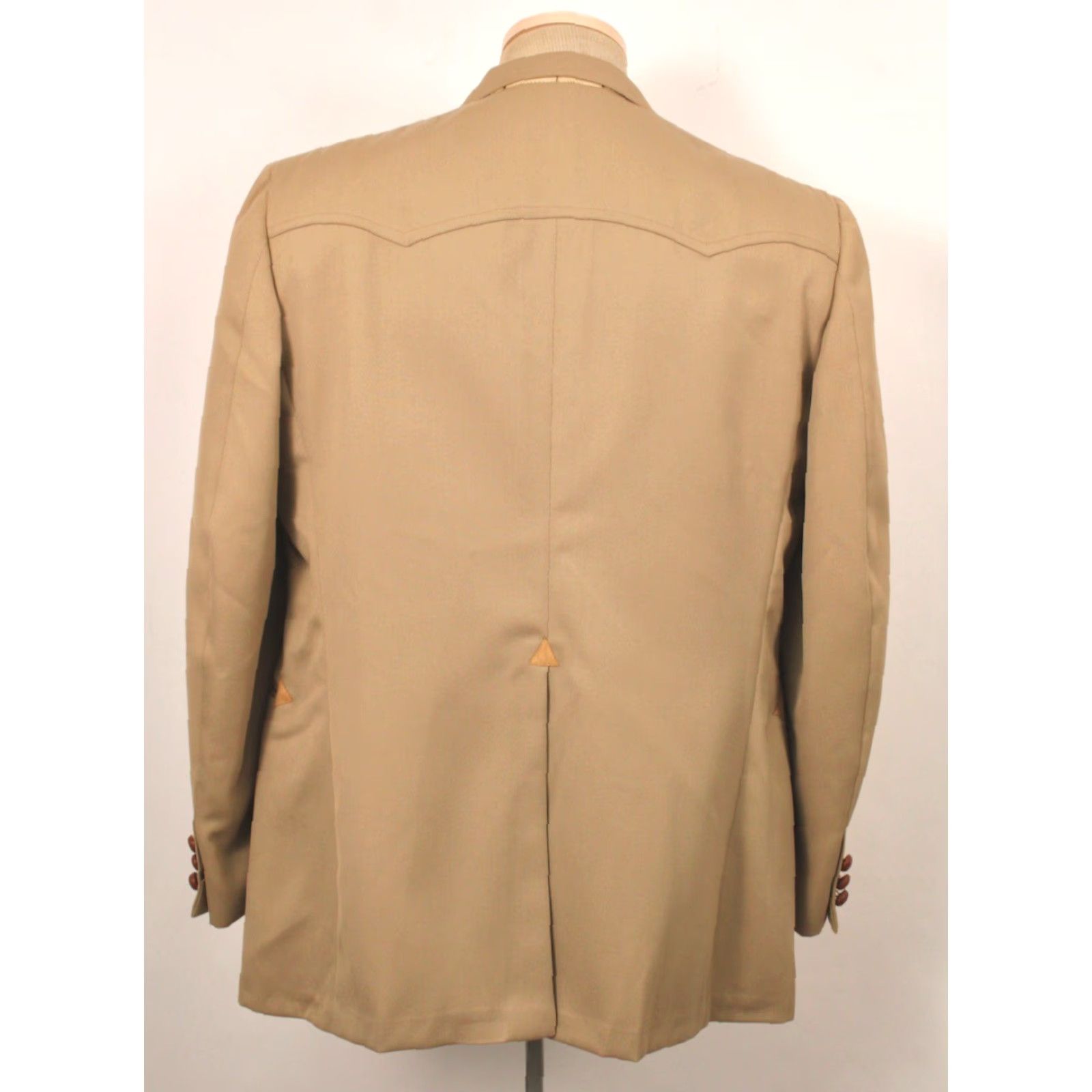 Vintage VINTAGE American Craftsman Western Style Khaki Leisure Suit Mens 1970s Polyester Sz L 70s Size 42R - 4 Thumbnail