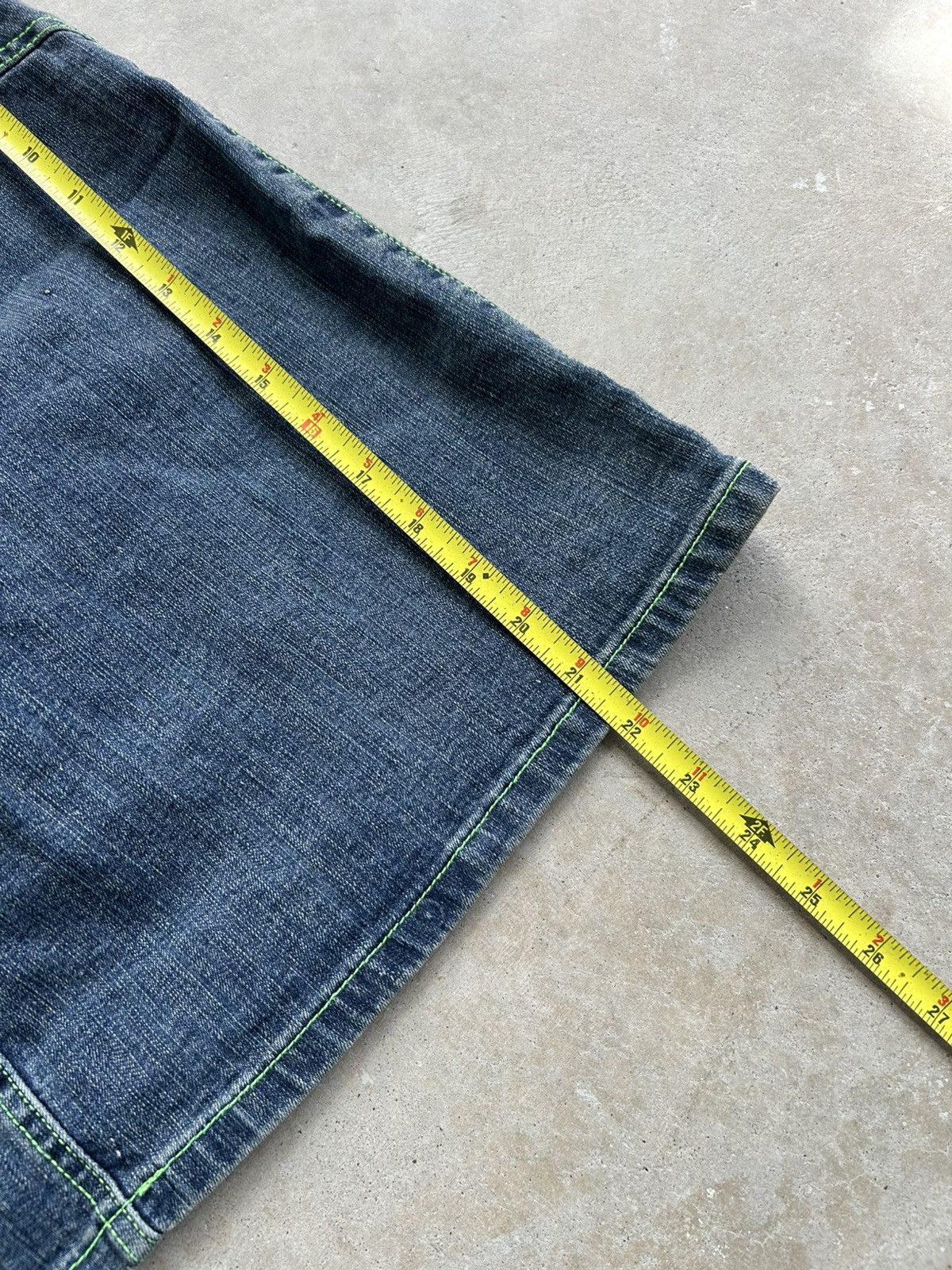 Tripp NYC × Vintage Rare y2K Crest Jeans Neon trimmed Skirt Size 33" - 5 Thumbnail