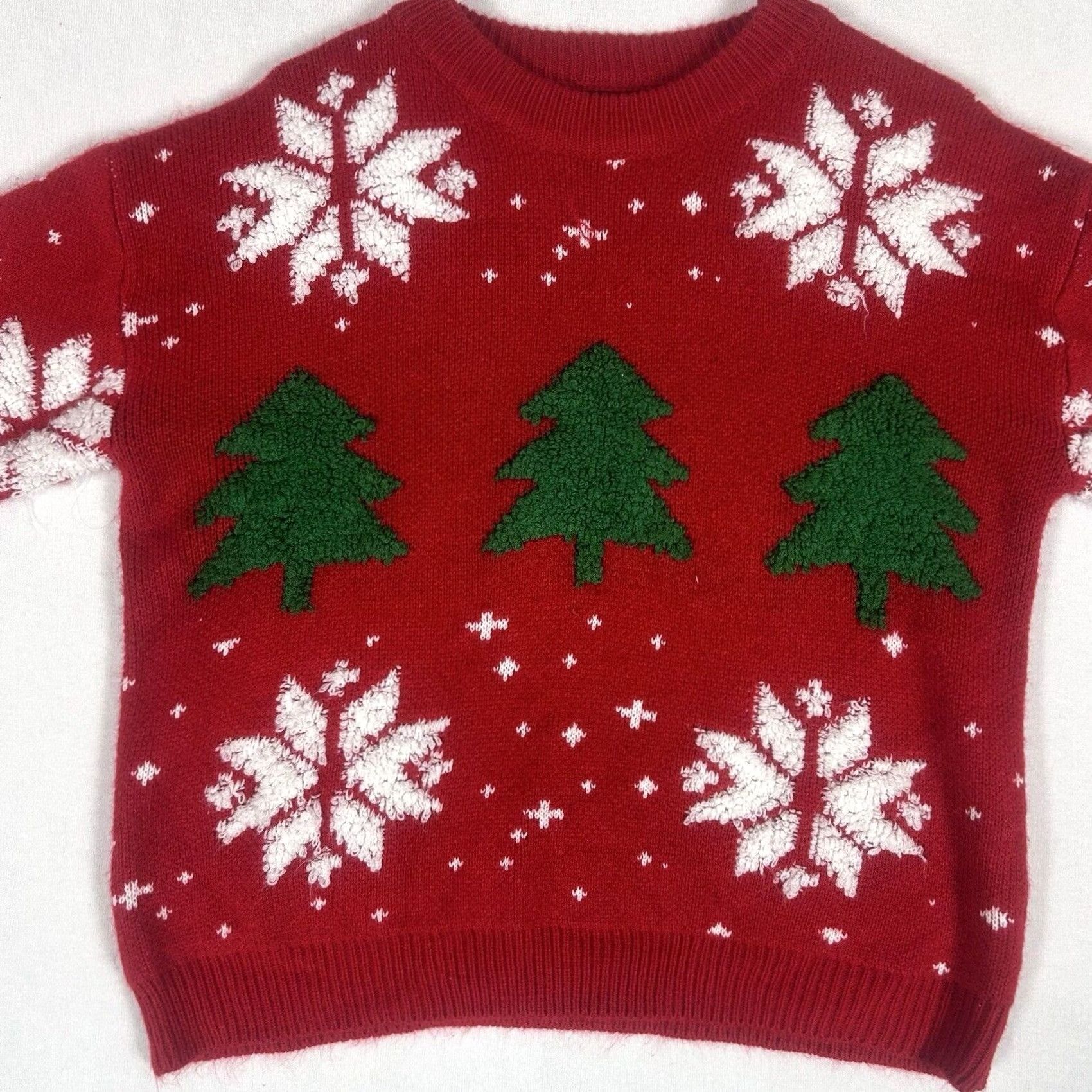 Shein Ugly Christmas Sweater Womens Medium Red Holiday Spirit Snowflakes Long Sleeve Size M / US 6-8 / IT 42-44 - 3 Thumbnail