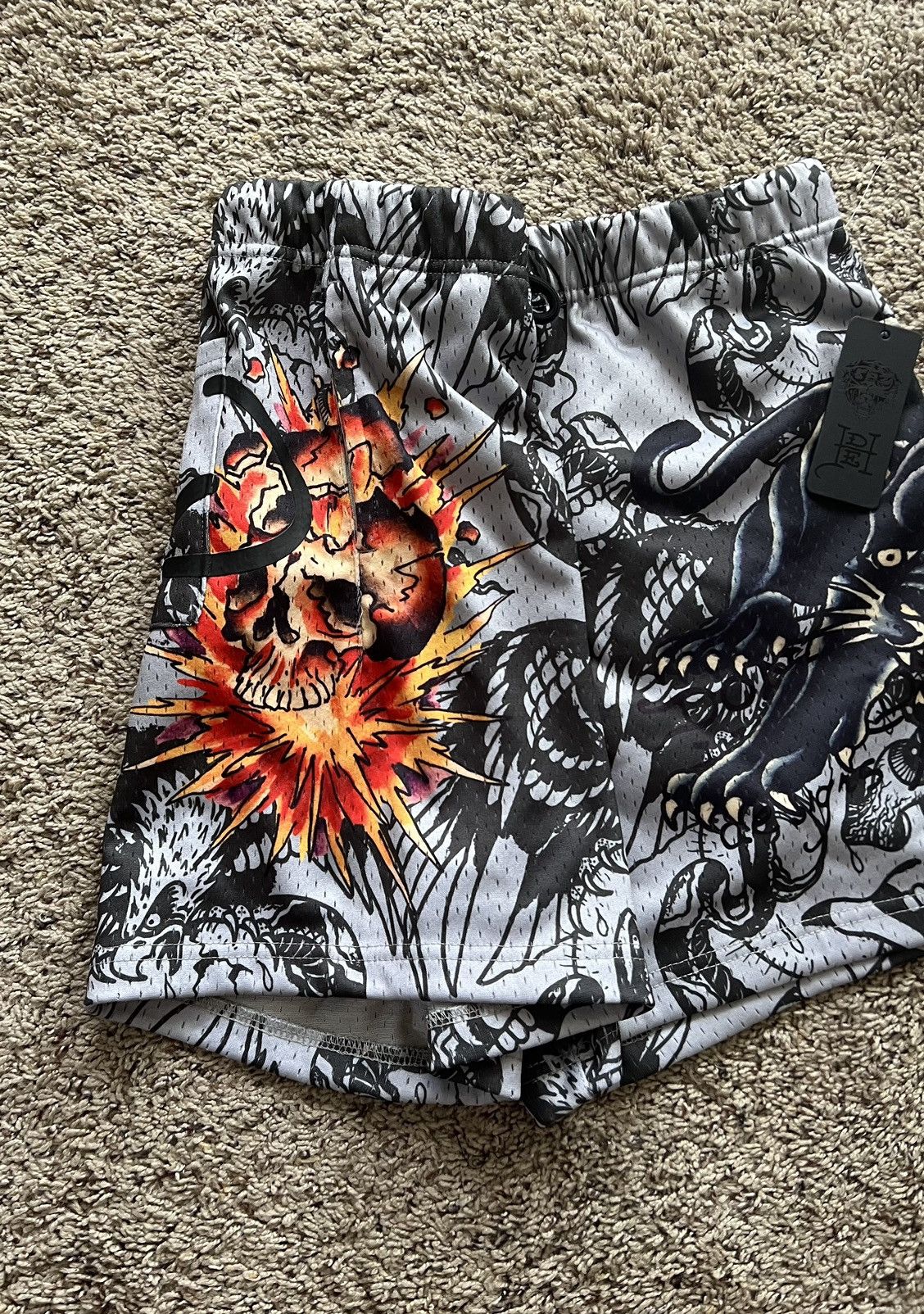 Christian Audigier × Ed Hardy × Japanese Brand Ed hardy full print jersey shorts RARE Y2K Size US 32 / EU 48 - 3 Thumbnail