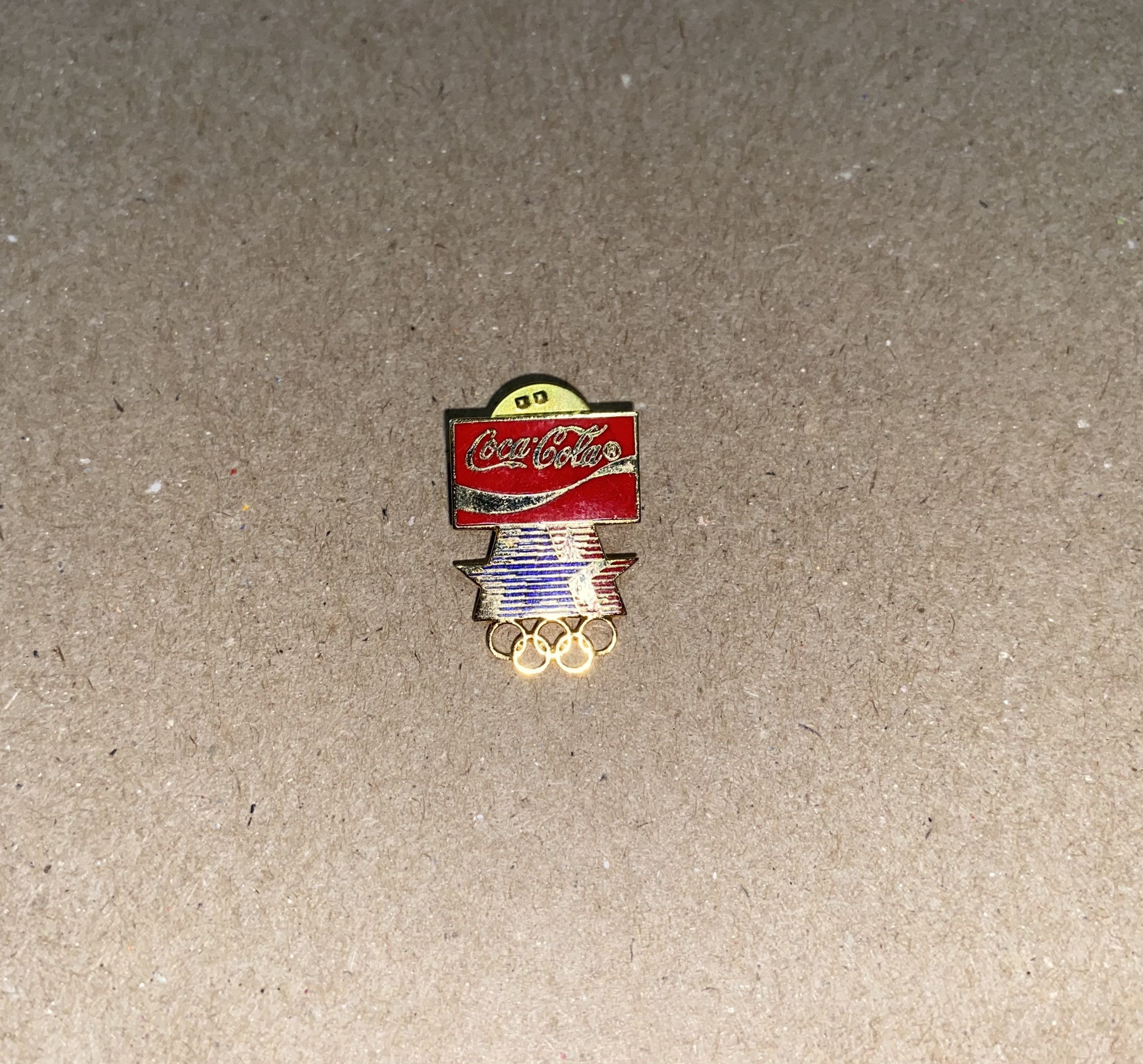 USA Olympics Coca Cola COKE Soda Drink US Olympics vintage Enamel Pin USA Size ONE SIZE - 1 Thumbnail