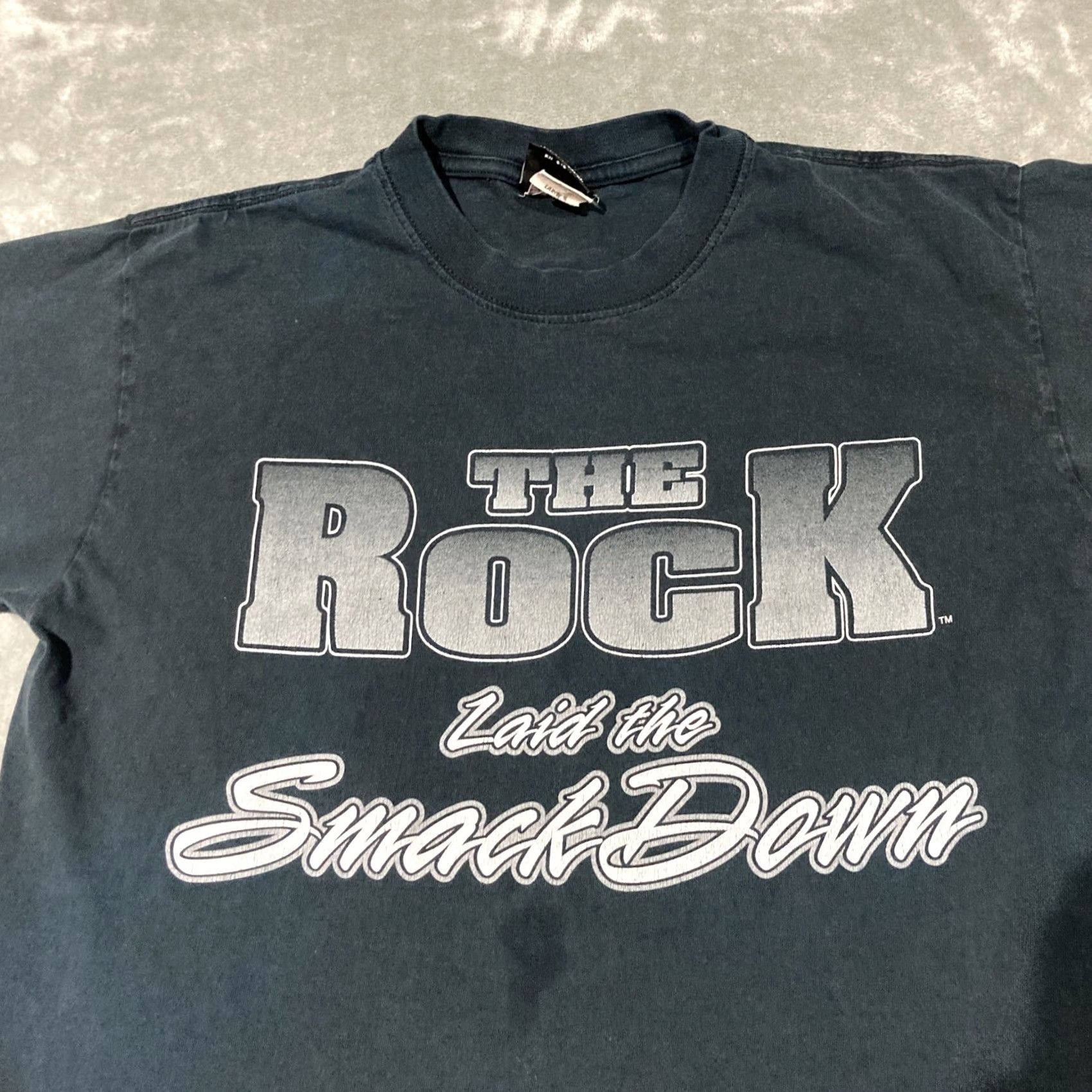 Vintage VINTAGE WWF THE ROCK Laid The Smack Down On My Candy Ass In New York T-Shirt L Black Mens Boys Size US L / EU 52-54 / 3 - 2 Thumbnail