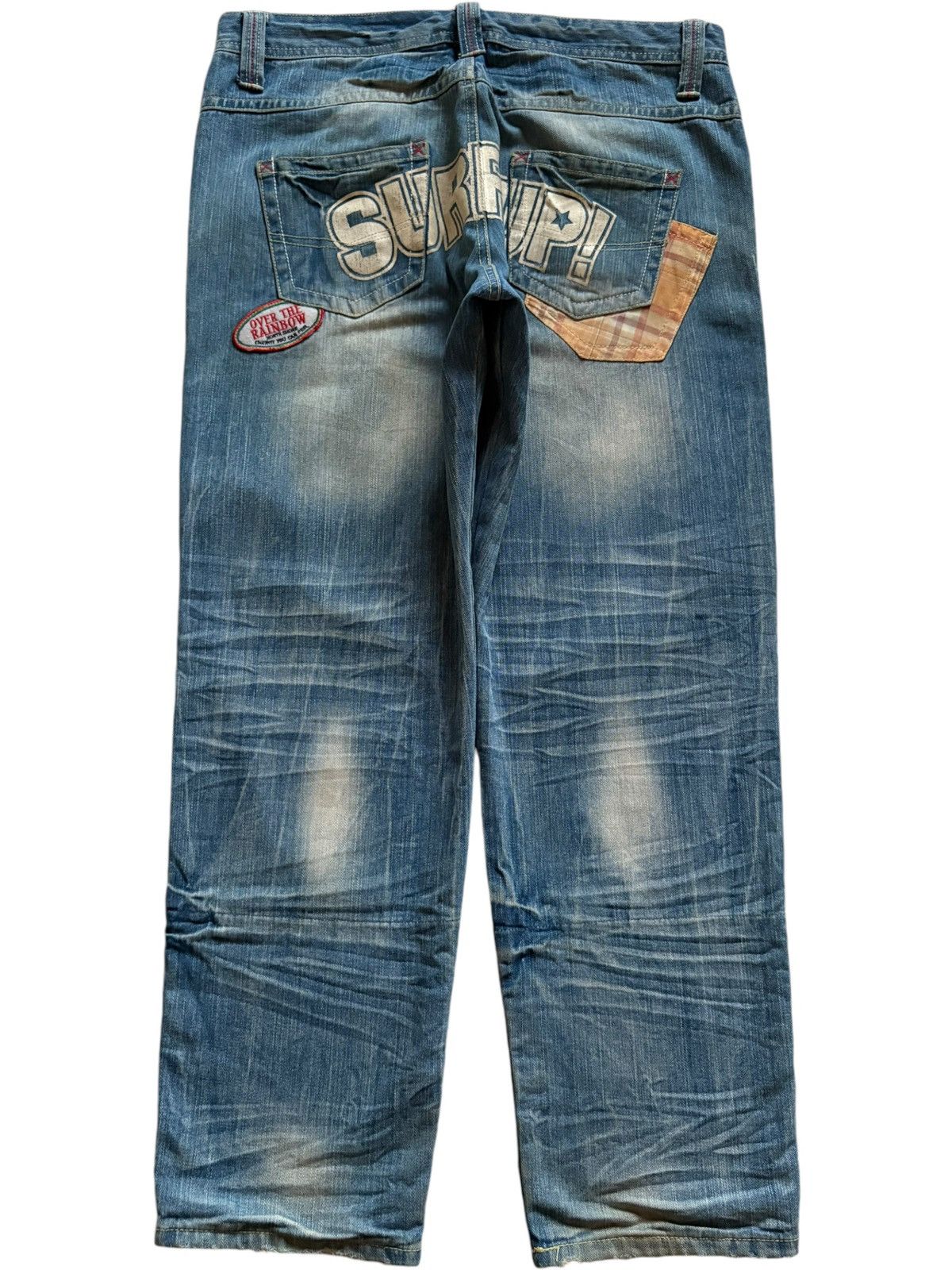 Japanese Brand Vintage Japanese Brand Faded Wash Surf Up Spell Out Jeans Size 38" / US 16 / IT 52 - 2 Thumbnail