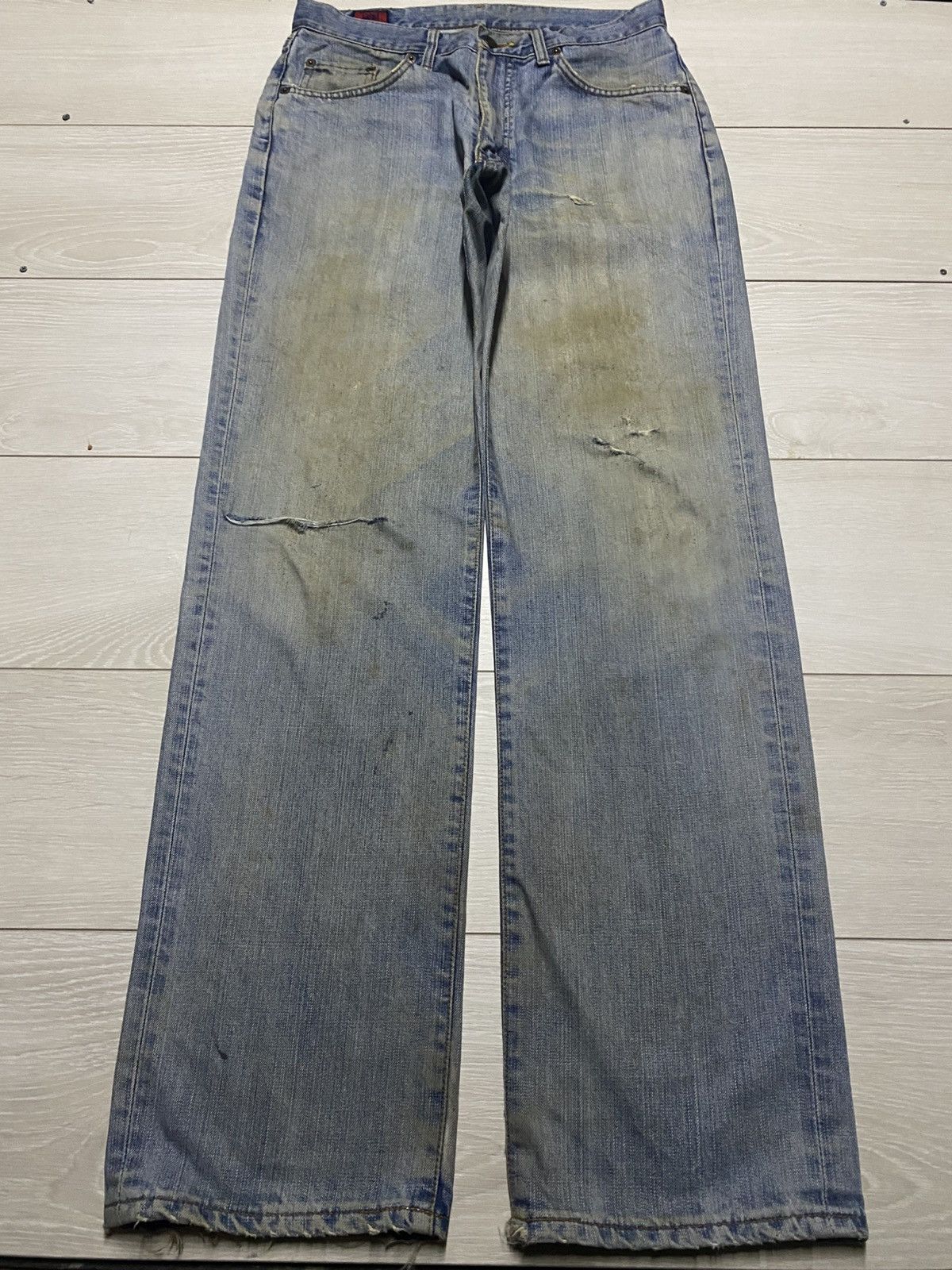 Edwin Vintage Edwin 503z Crazy Mud wash Distressed Baggy Jeans Size US 31 - 1 Thumbnail