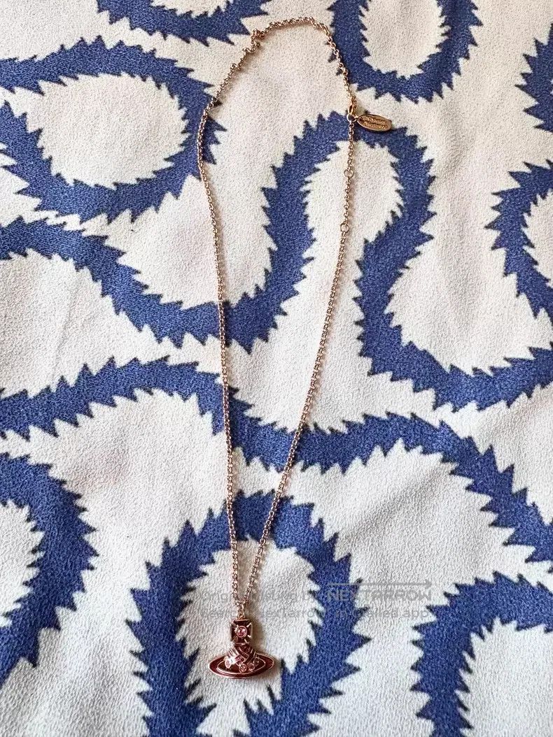 Vivienne Westwood Vivienne Westwood Purple Red Braided Saturn Necklace Size ONE SIZE - 4 Thumbnail