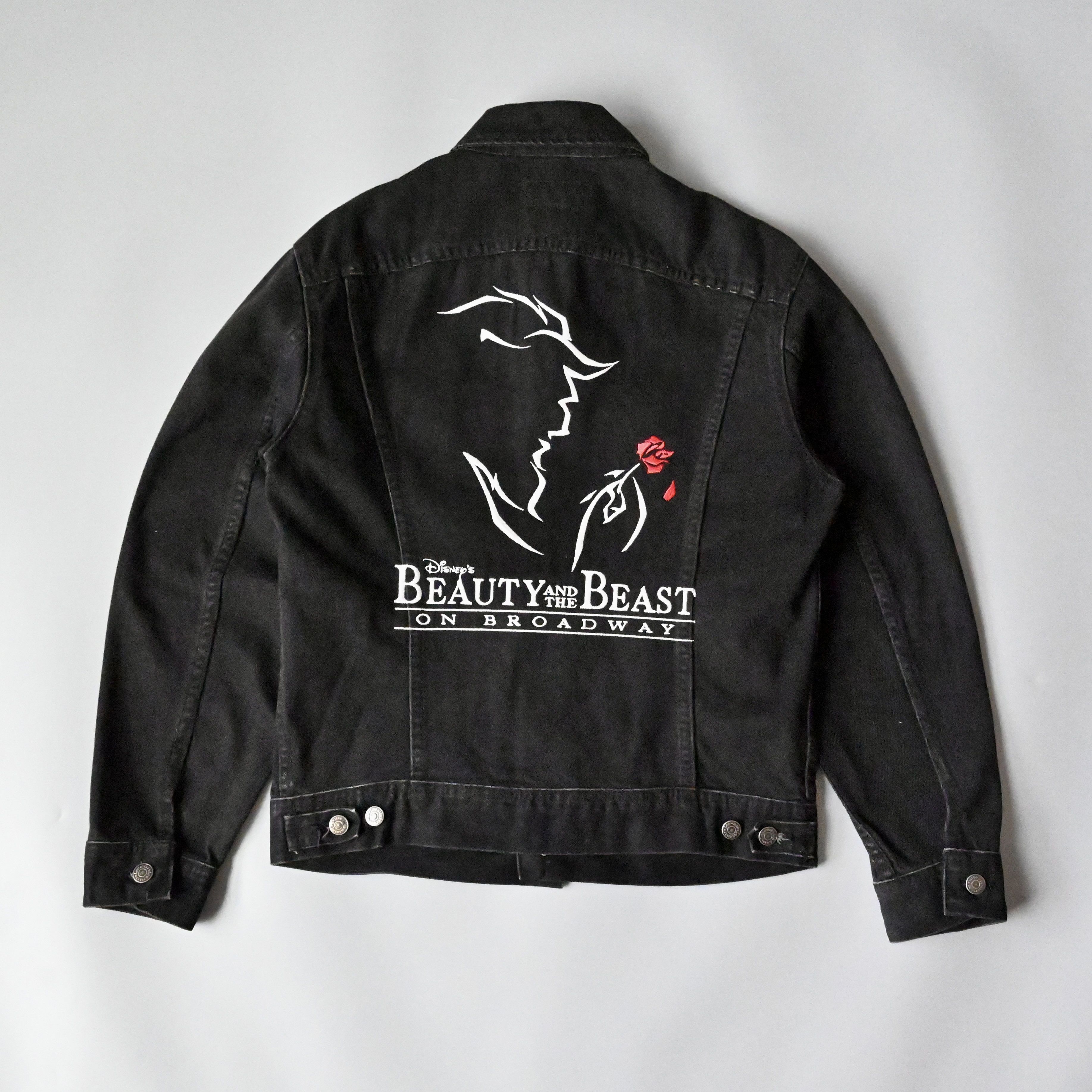 Disney Vtg Lee x Beauty and the Beast black denim trucker jacket Size US S / EU 44-46 / 1 - 1 Thumbnail
