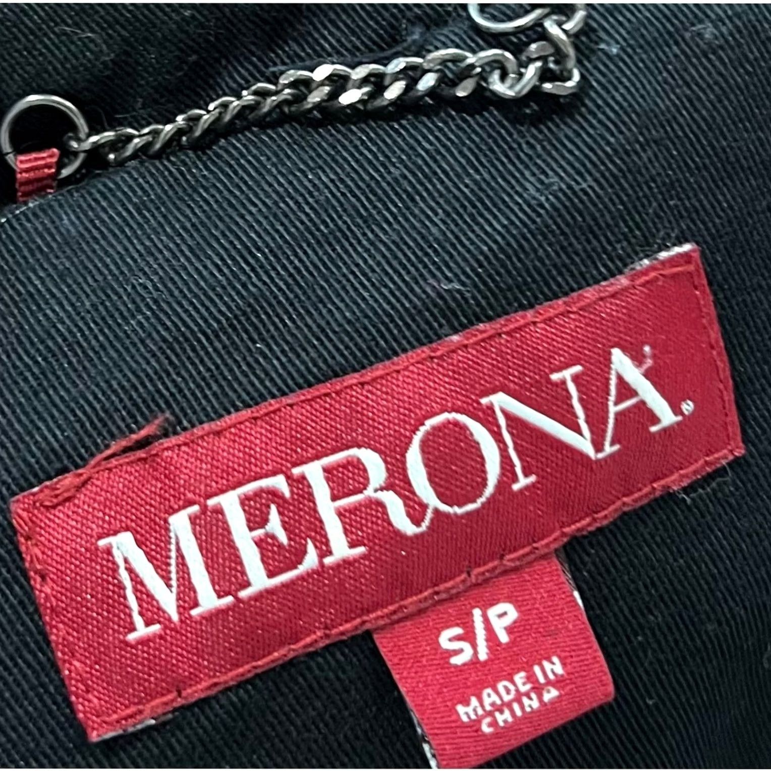Merona VINTAGE Merona Jacket Black Cotton Button-Front Office Sz S Mid-Length Trench Coat Womens Size S / US 4 / IT 40 - 7 Thumbnail