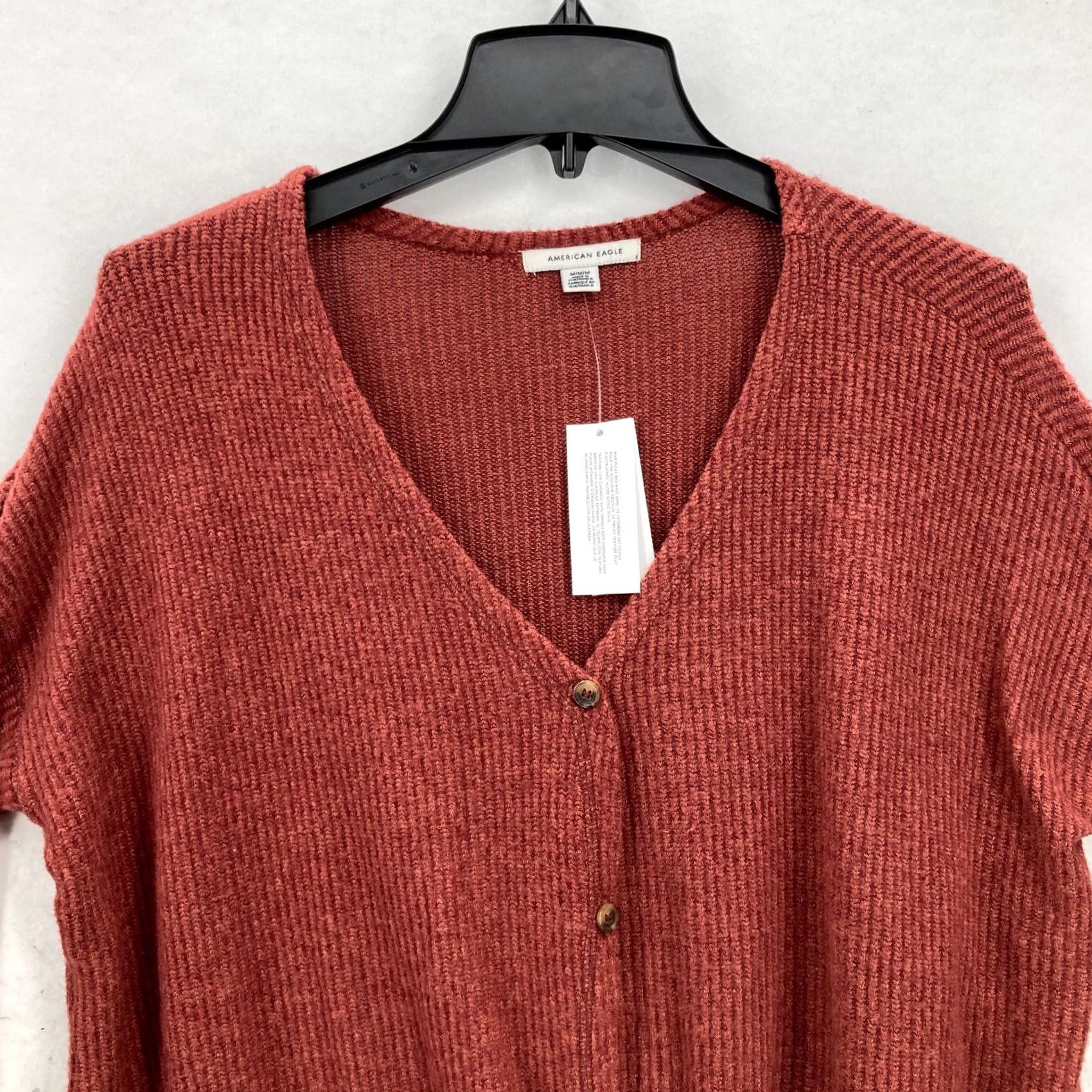 American Eagle Outfitters American Eagle Sweater Cardigan Red Medium Casual Boho Size M / US 6-8 / IT 42-44 - 2 Thumbnail