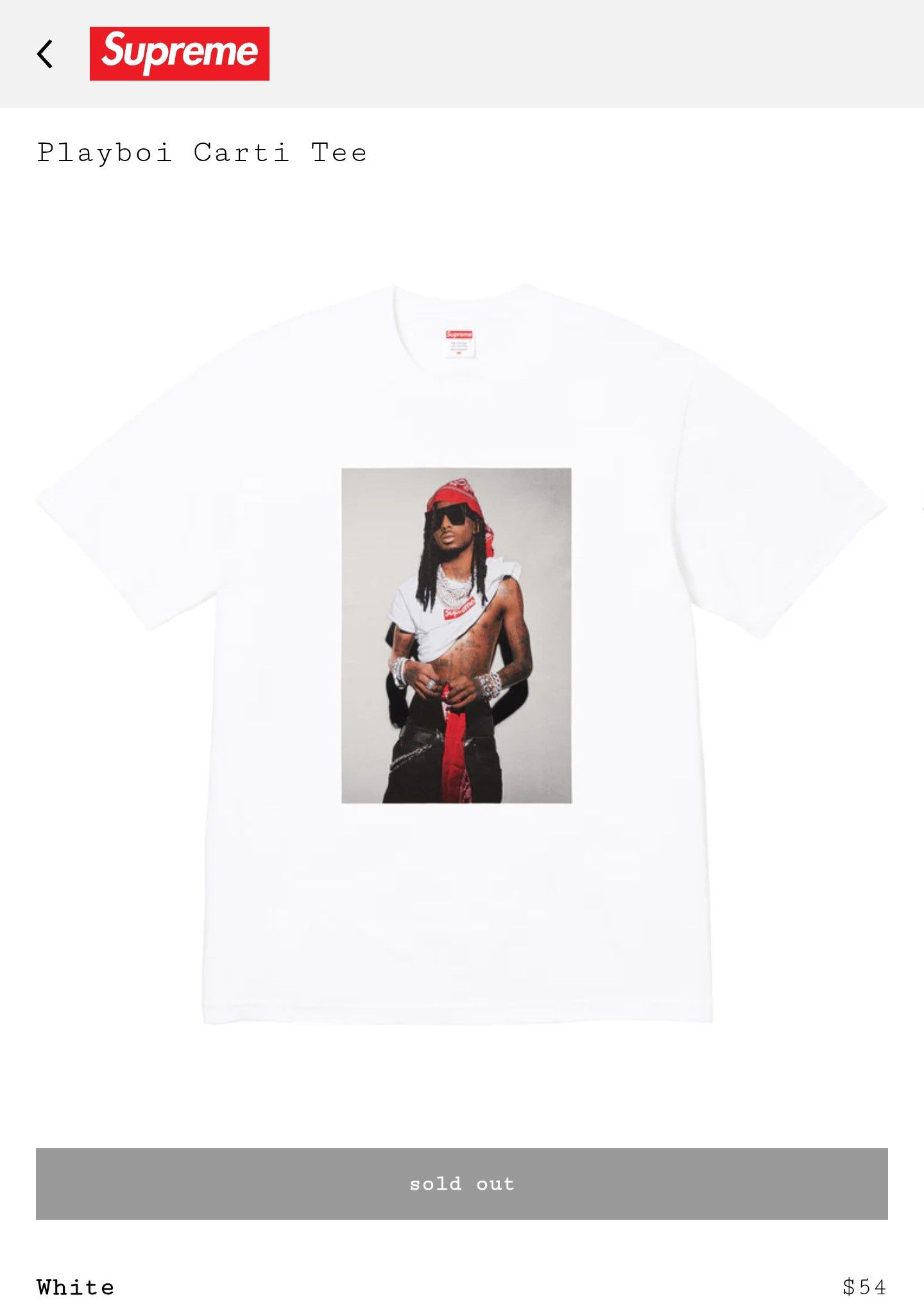 Supreme Supreme Playboi Carti Tee - White | Grailed