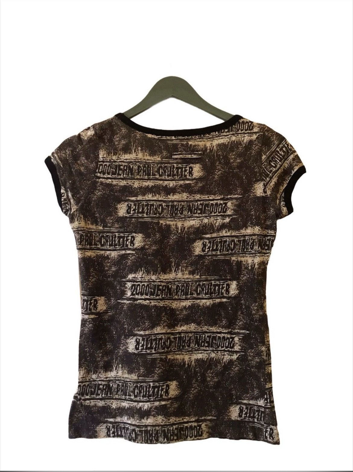 Jean Paul Gaultier SS 2000 Collection of Jean Paul Gaultier Overprint Tee Size US XXS / EU 40 - 8 Thumbnail