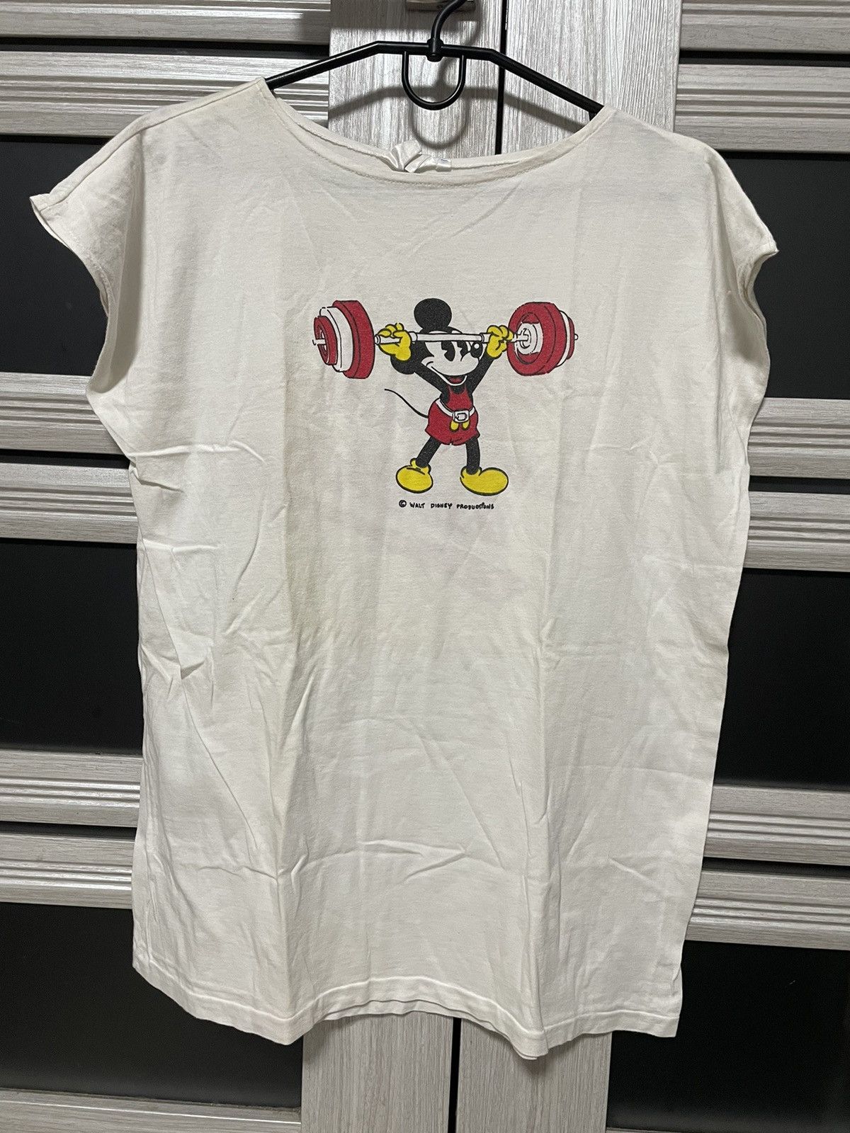 Disney × Mickey Mouse × Vintage 80s Vintage Disney Designs Mickey Mouse GYM Cartoon T-Shirt Size US M / EU 48-50 / 2 - 1 Thumbnail