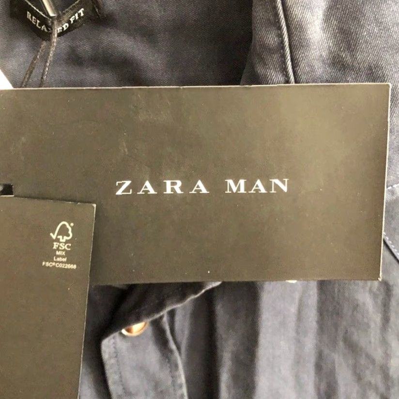 Zara ZARA Men Shirt Blue Relaxed Fit Button-Up 100% Lyocell Long Sleeve Small Shirt Mens Size US S / EU 44-46 / 1 - 5 Thumbnail