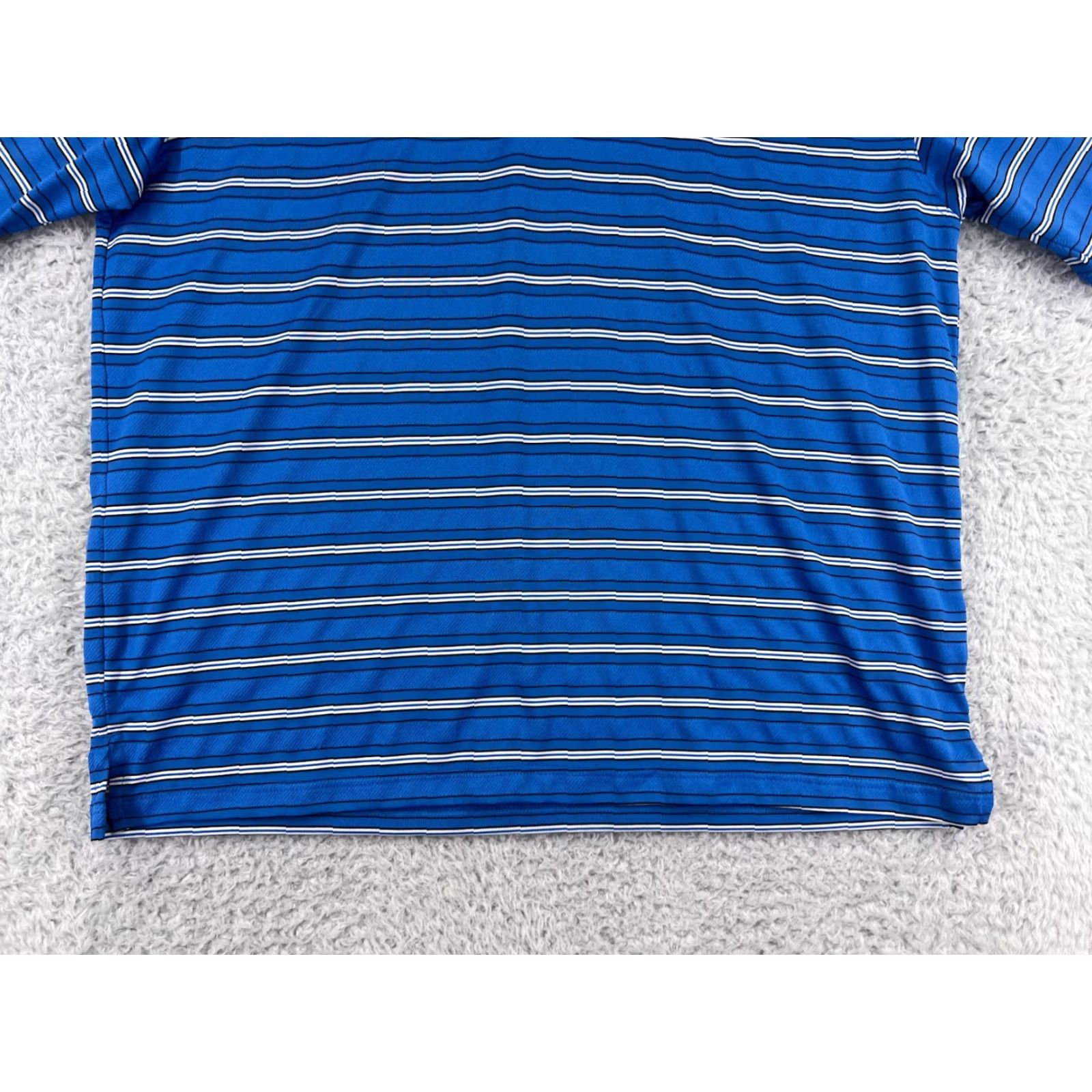 Vintage Grand Slam Polo Shirt Mens XL Blue Striped 100% Polyester Golf Polo Shirt Mens XL Blue Striped Size US XL / EU 56 / 4 - 5 Thumbnail