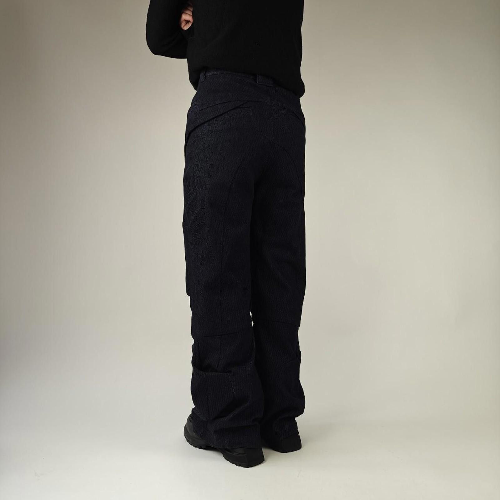 Other 54AO Navy Panelled Technical Wide Flare Pants Size US 30 / EU 46 - 3 Thumbnail