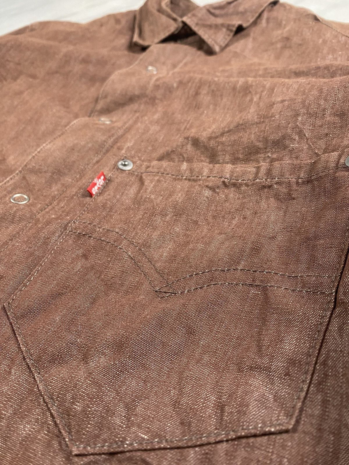 Levi's Vintage Clothing Vintage Levis Brown Waxed Shirts Size US S / EU 44-46 / 1 - 3 Thumbnail