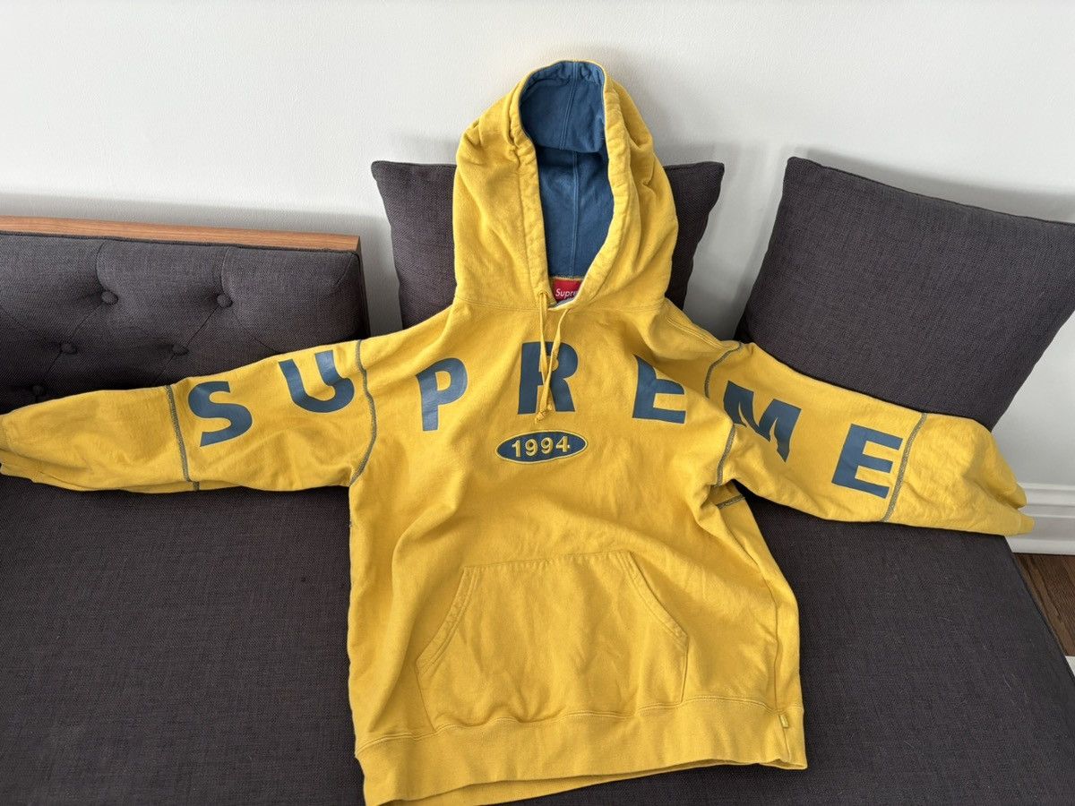 image of Supreme Spread Logo Hoodie in Yellow, Men's (Size Large)