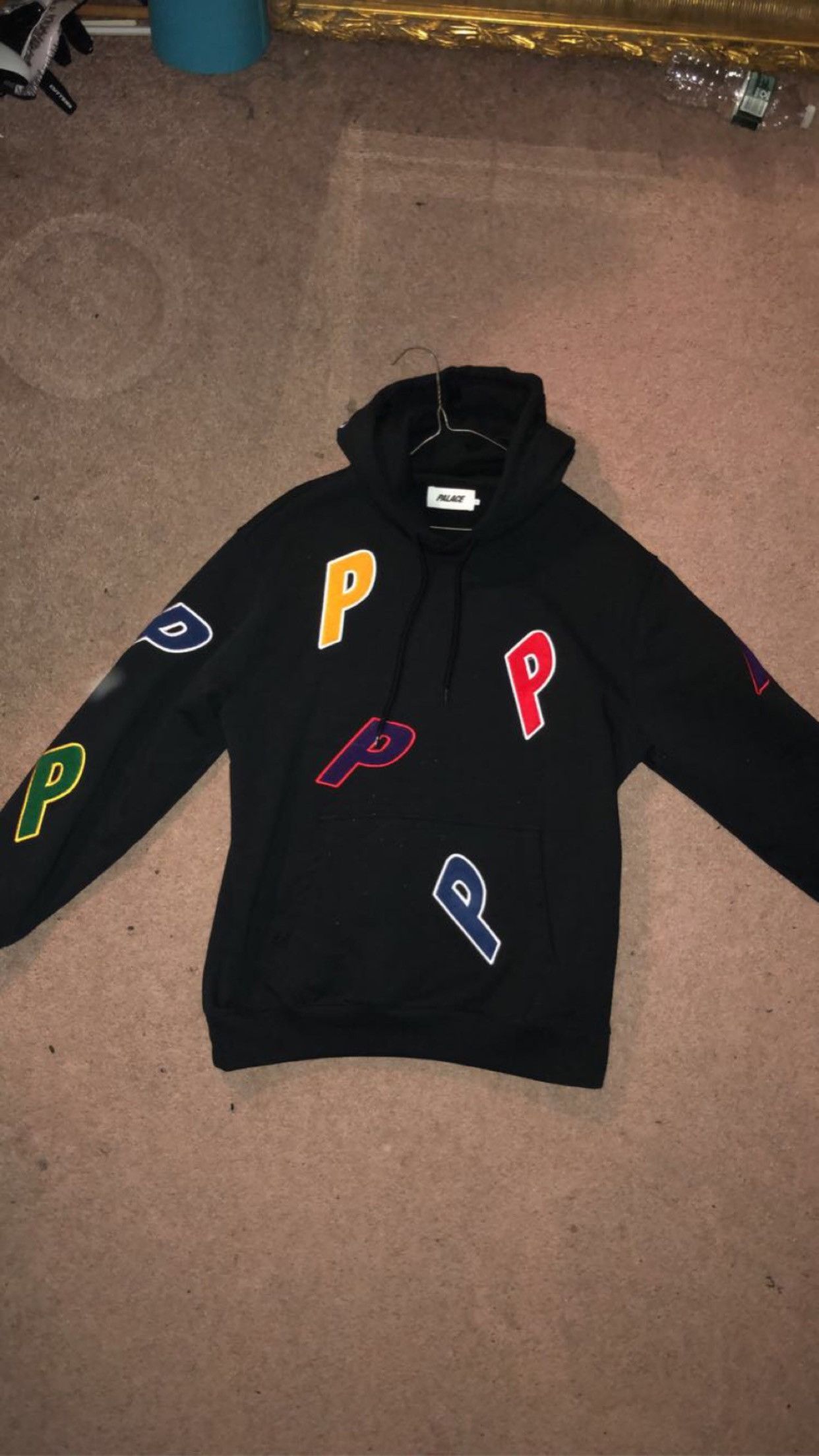 image of Palace Multiple P Hoodie in Black, Men's (Size Large)