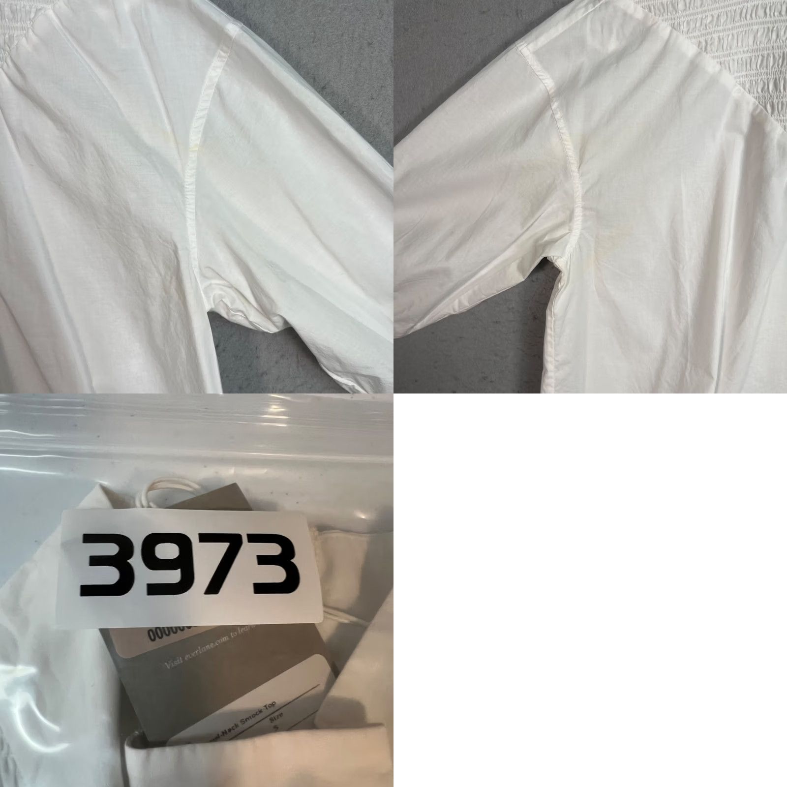 Everlane Everlane White Long Sleeve Smocked Cotton Top Womens Size S Shirt Blouse Size S / US 4 / IT 40 - 8 Thumbnail